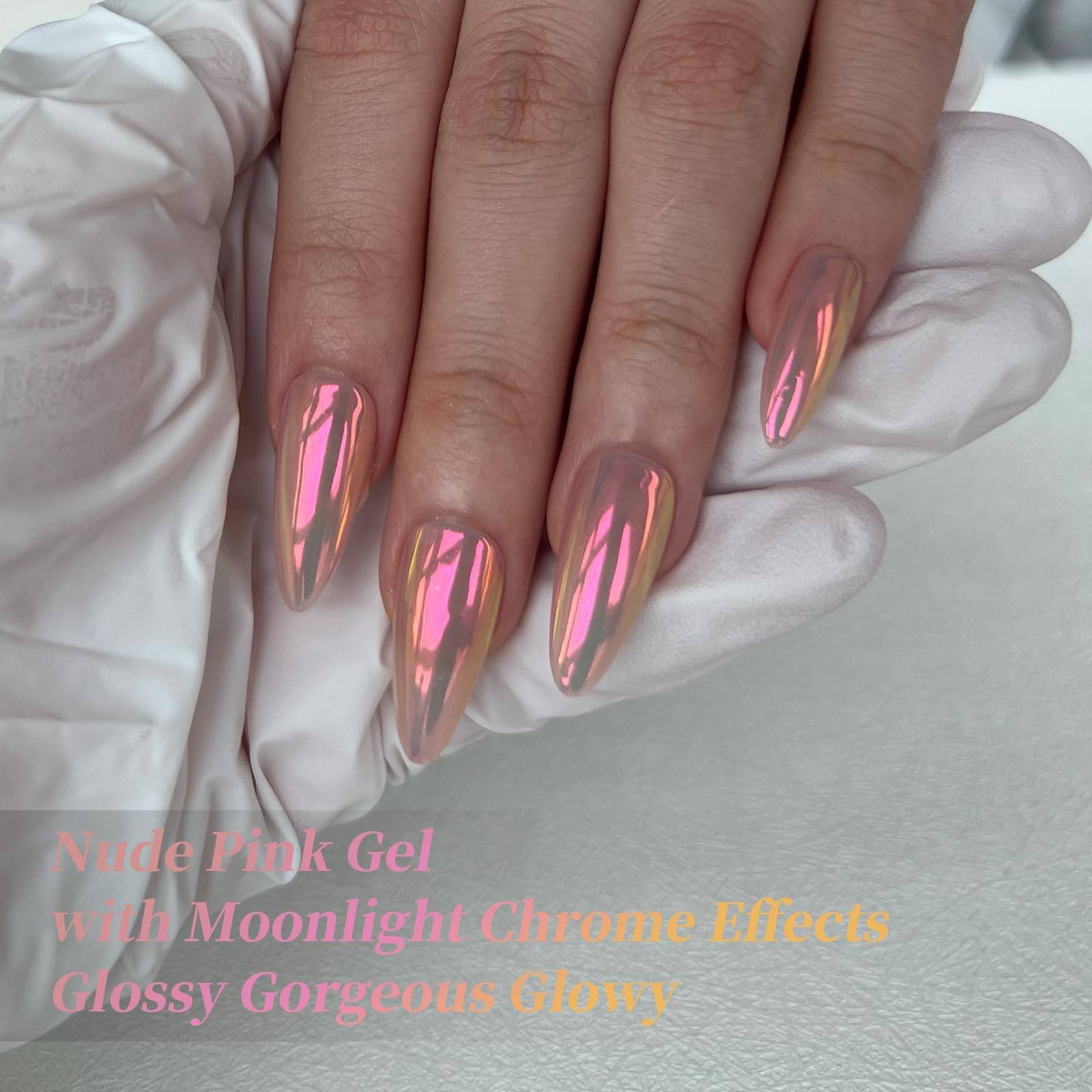 EARLMONI Unicorn Chrome Nail Powder, Aurora Mermaid Color-Shifting Pigment, H…