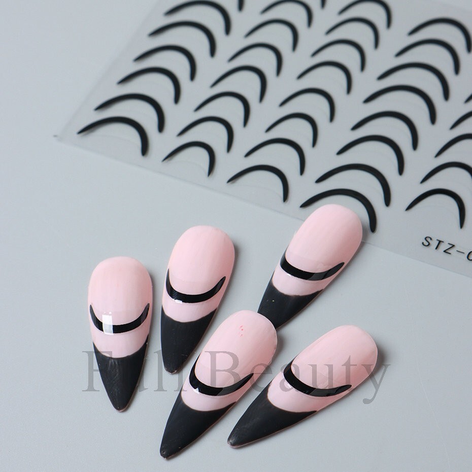 French Line Nail Art Stripe Stickers DIY Designs Stencil Guides Manicure NS2