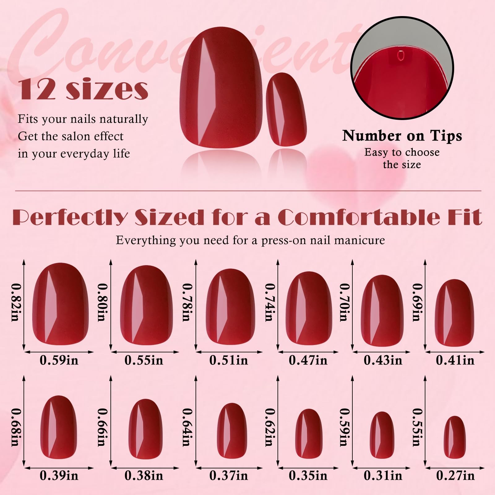 Oval Press on Nails Short, 576pcs Oval Fake Nails Full Cover Glossy Short Nai…