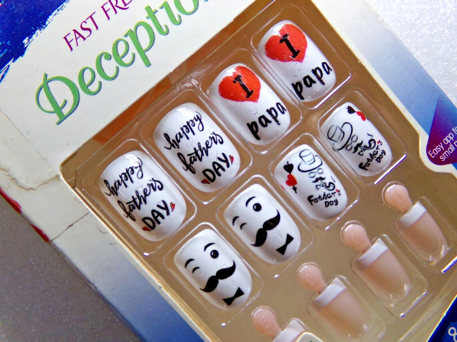 Broadway By Kiss Nail GLUE ON Short French Father’s Day