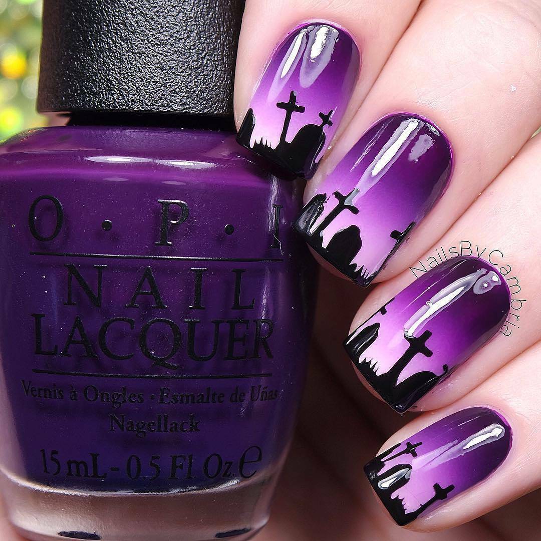 Graveyard Stencils for Nails, Halloween Nail Stickers, Nail Art, Nail Vinyls