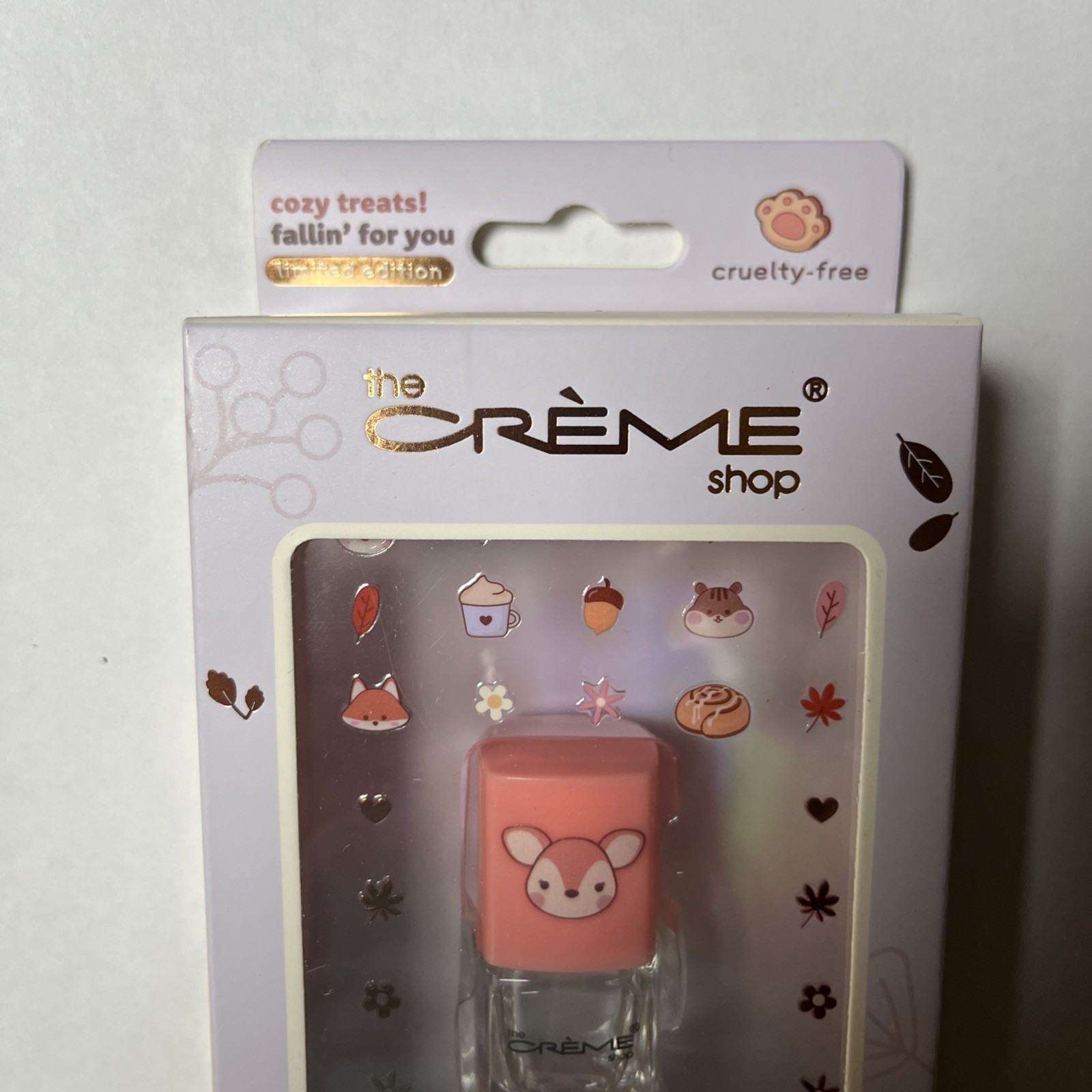 The Crème Shop Nail Sticker Cozy Treats Easy Apply 50 Nail Decals + Clear Polish