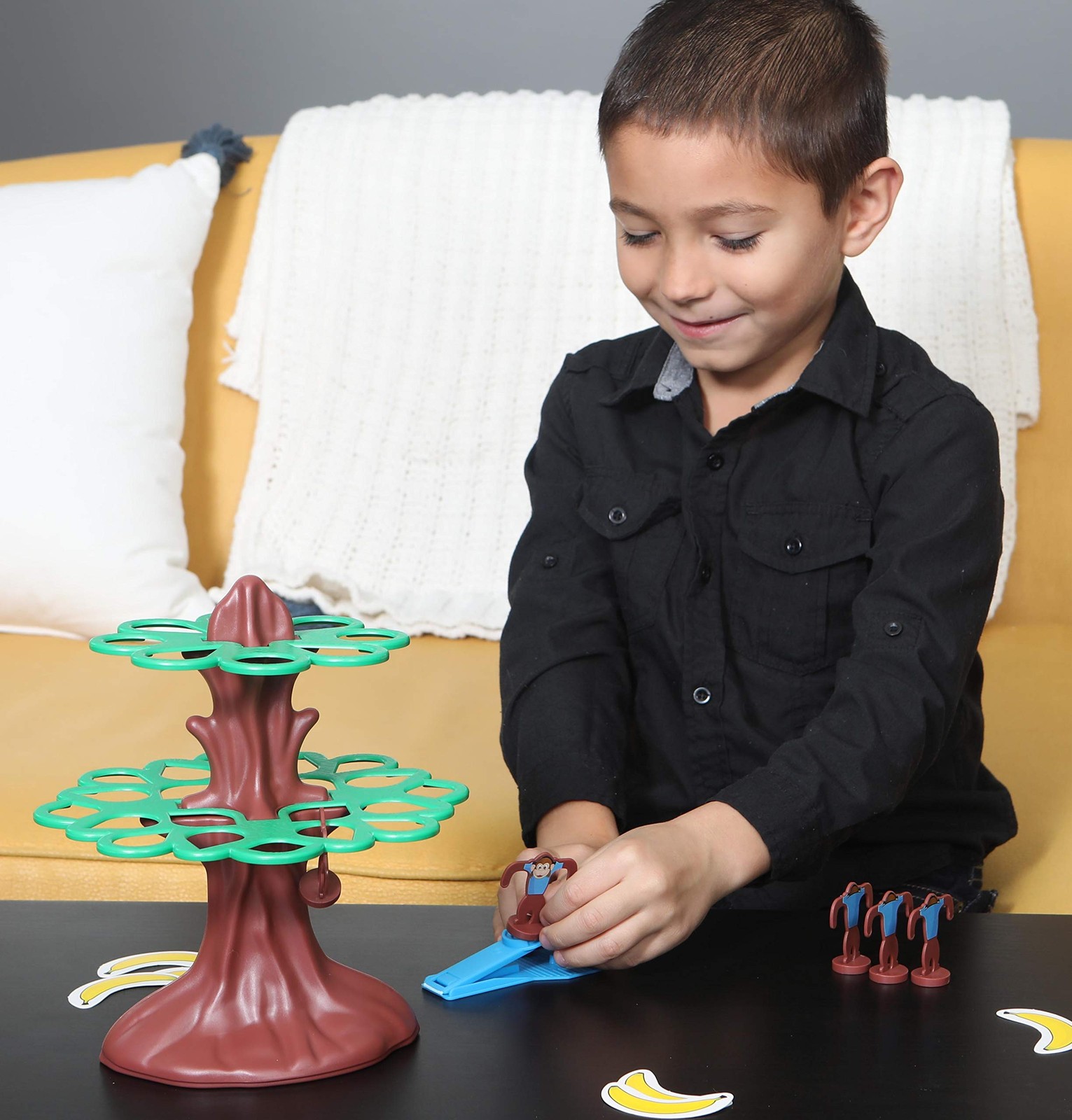 Pressman Jumpin’ Monkeys: Catapult Your Monkeys Into The Tree to 5″, Multi