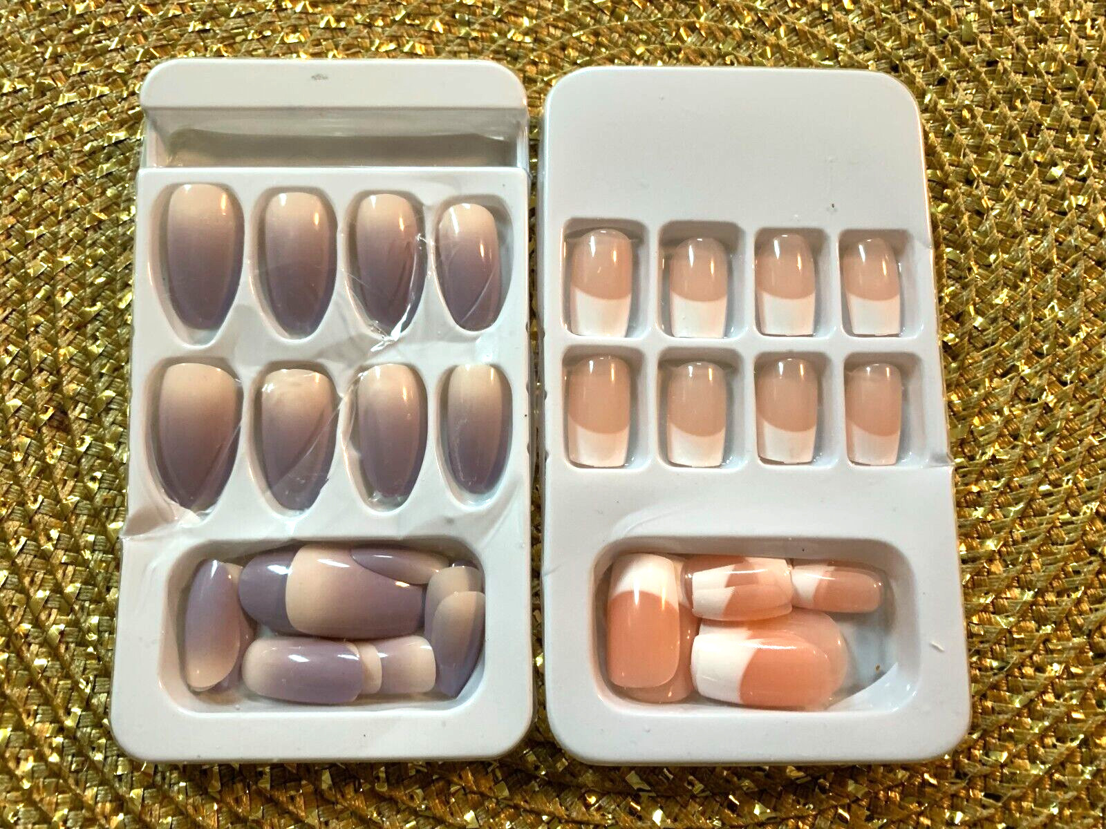 Unknown Brand Kiss? Medium Length Glue On Nails 2 Sets Of 24 Each