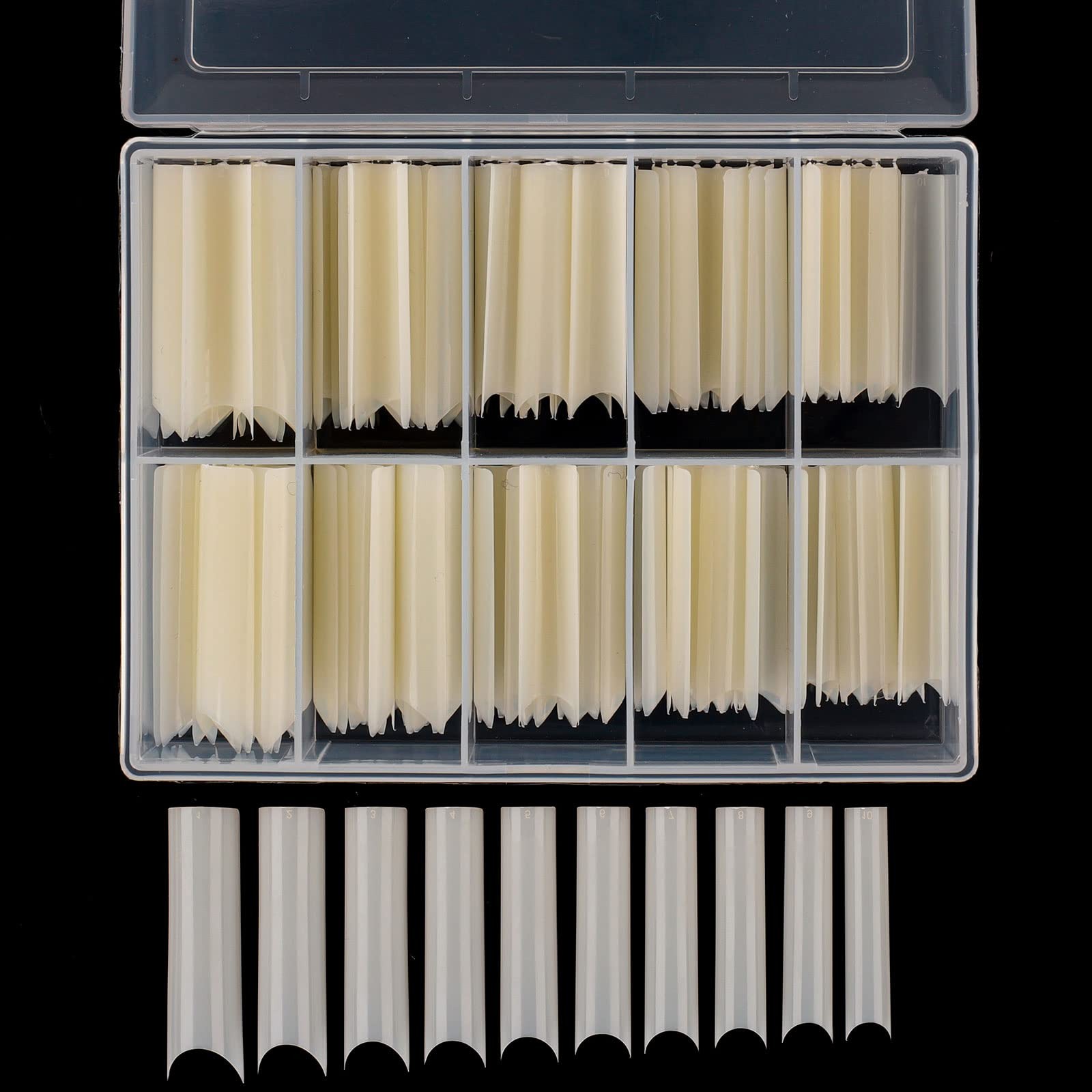 Square Curve Extra Long Nail Tips, Half Cover Natural Acrylic Fake Nail Tips,…