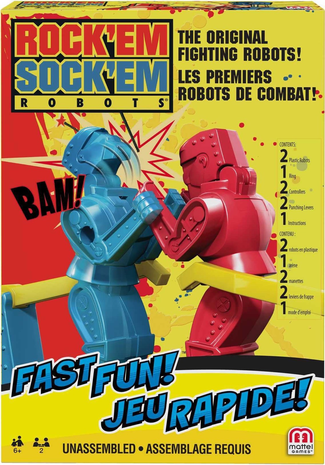 Rock ‘Em Sock Robots Boxing Game for 2 Players Ages 6 Years Multicolored