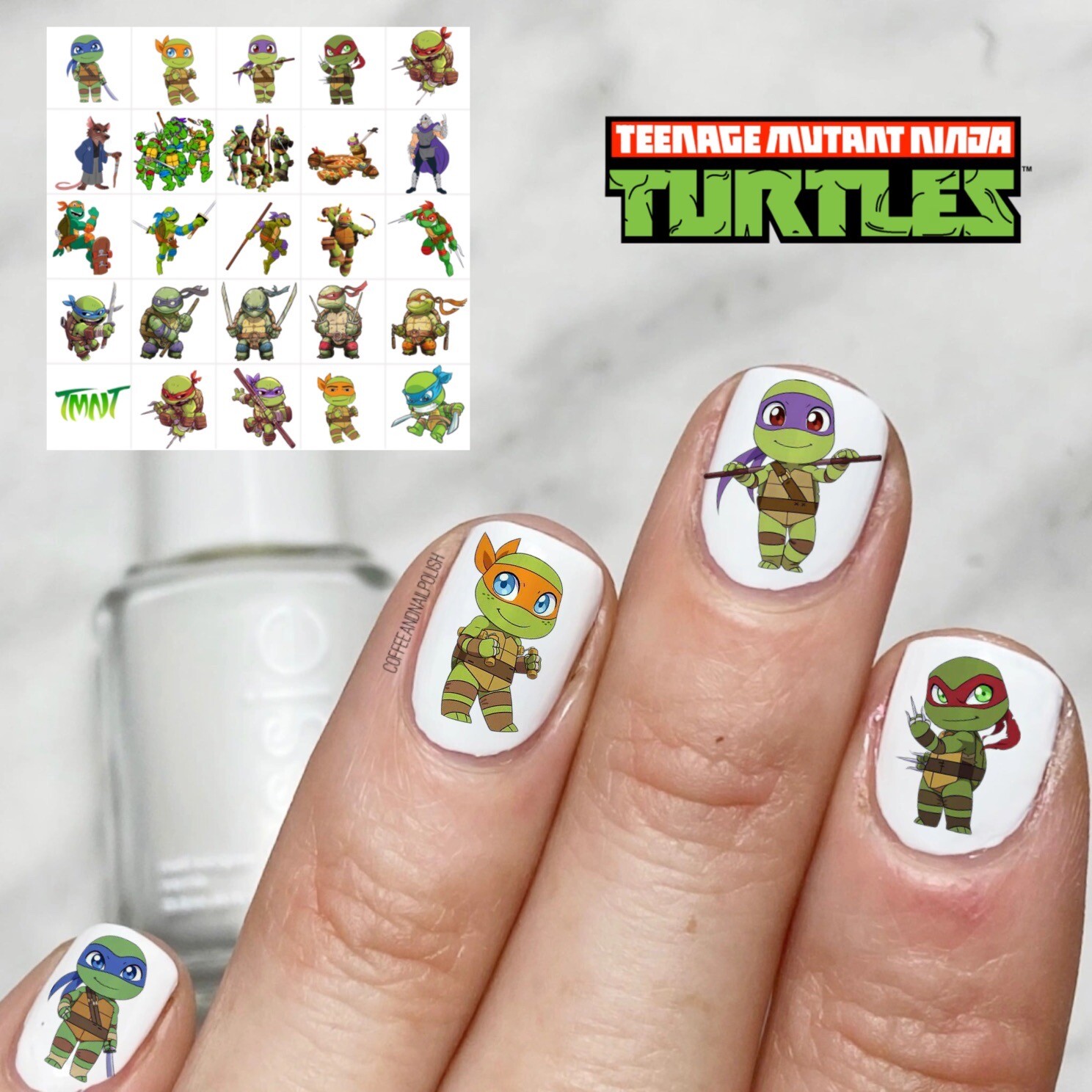 Teenage Mutant Ninja Turtles Waterslide Nail Decals Set Of 50 Instructions TMNT