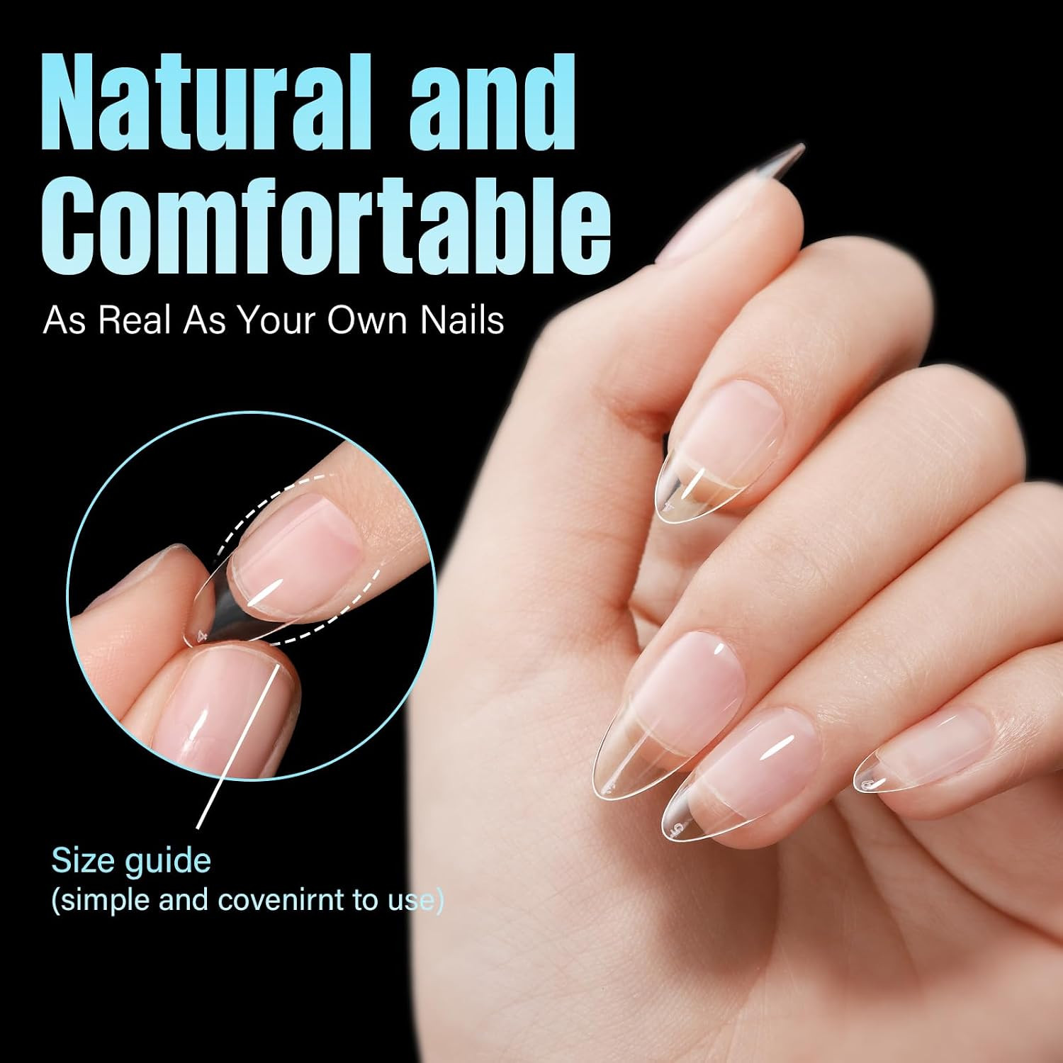 Medium Almond Nail Tips, 240Pcs Soft Acrylic Nails Tips Pre-Shaped Gel Tips, Med