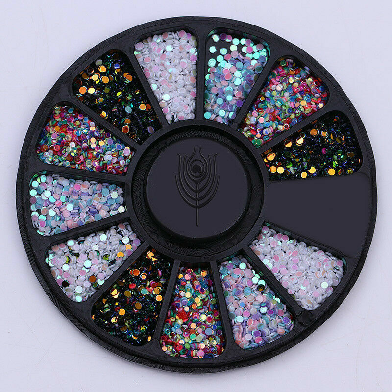 Multi Colored Nail Art Gems – 2400+ Pieces per unit – in Black Case
