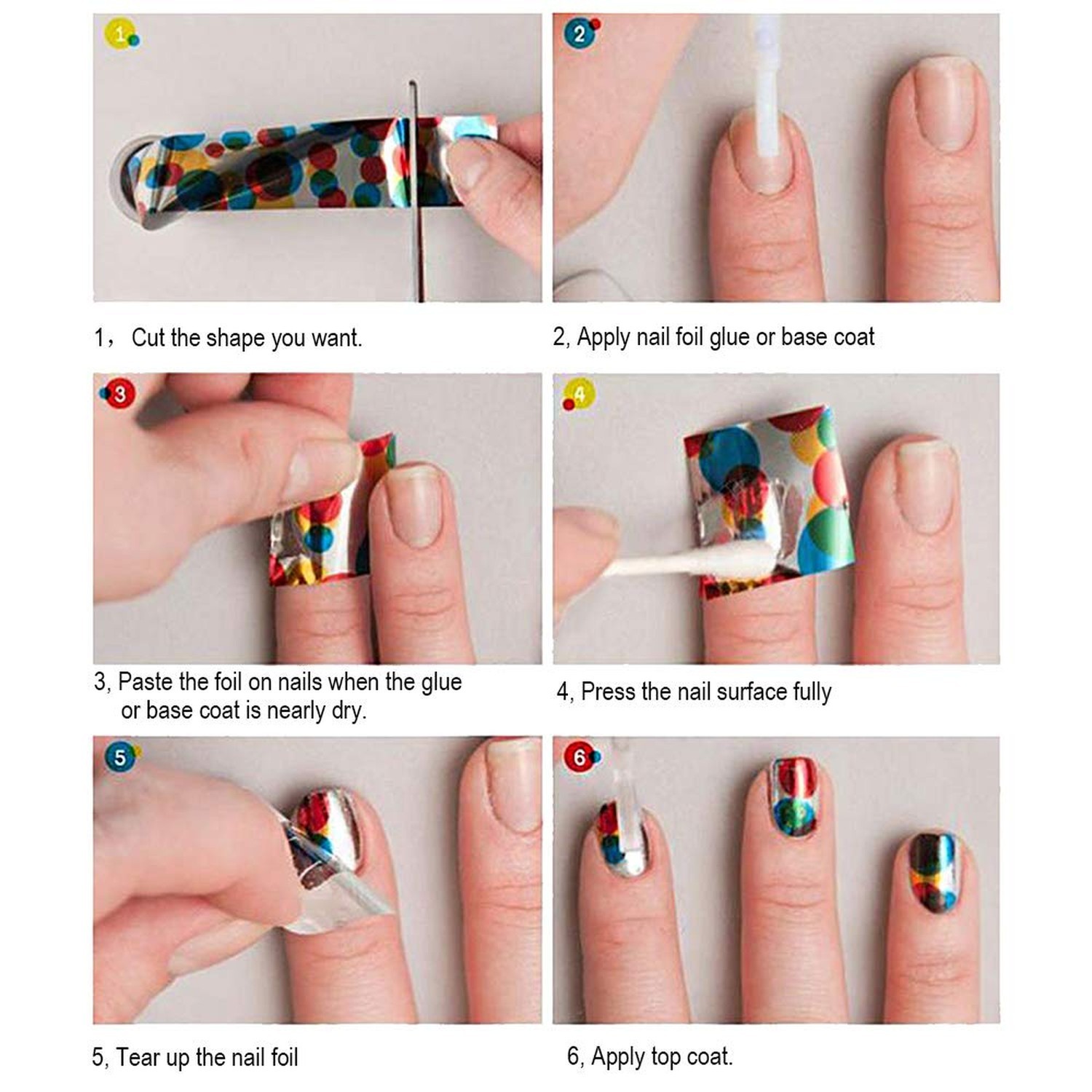 WOKOTO 10 Rolls Nail Art Foil Transfer Stickers Tips Flower Design Nail Wraps…