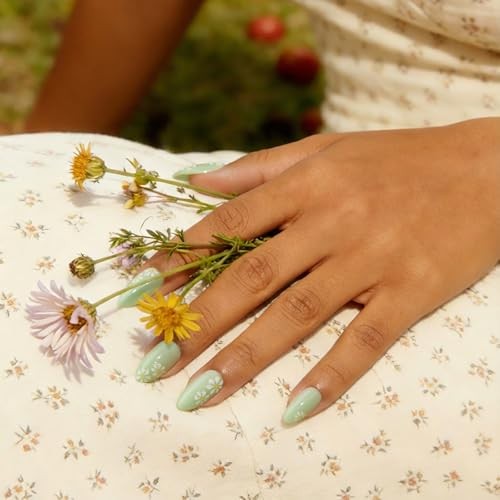 Press On Nails Short – Meadow Daisy, Easy-to-Apply 3D Flower A2-Meadow Daisy