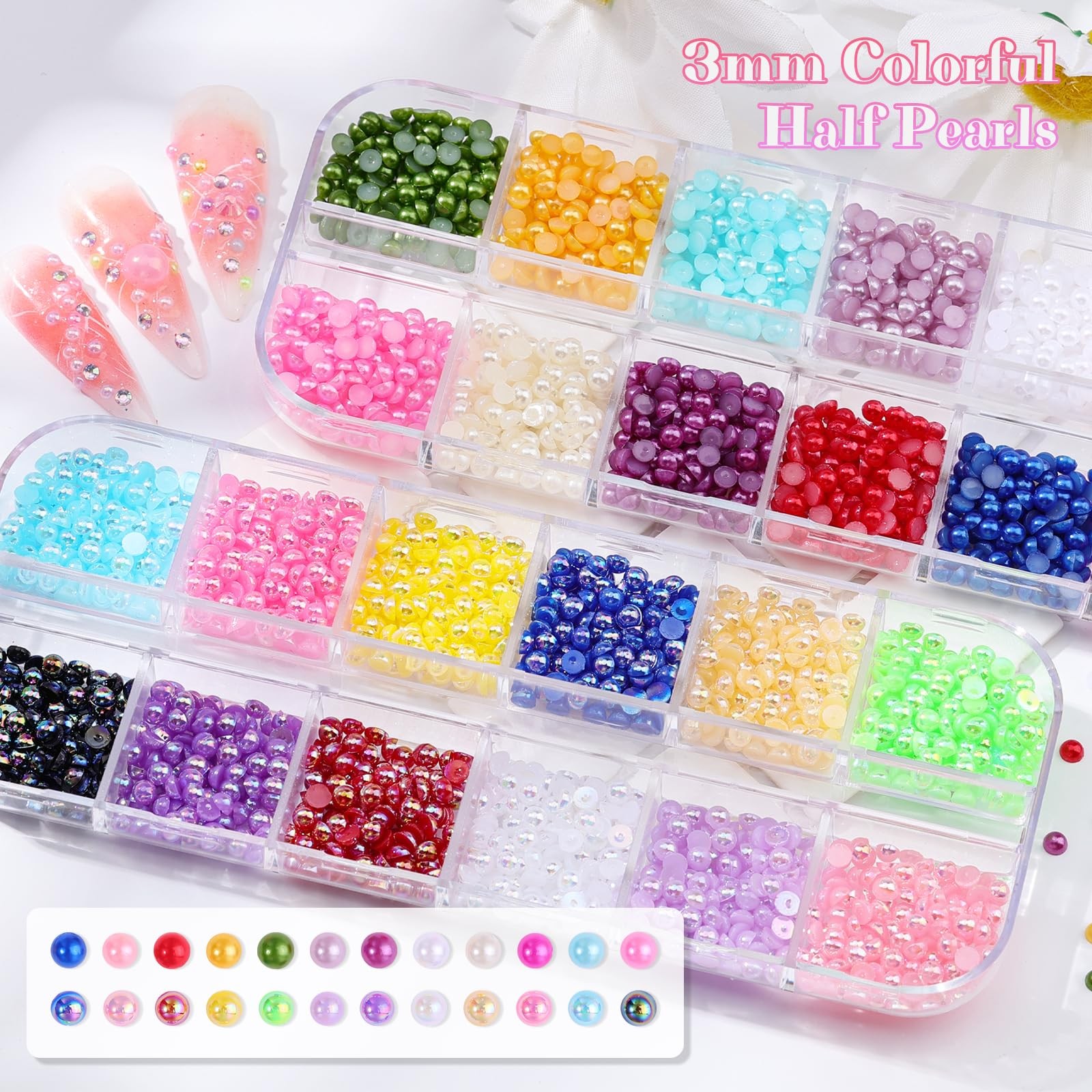 6 Boxes Resin Rhinestones for Bedazzling Kit, 3Mm Mixed-Color Jelly Clear AB Rhi