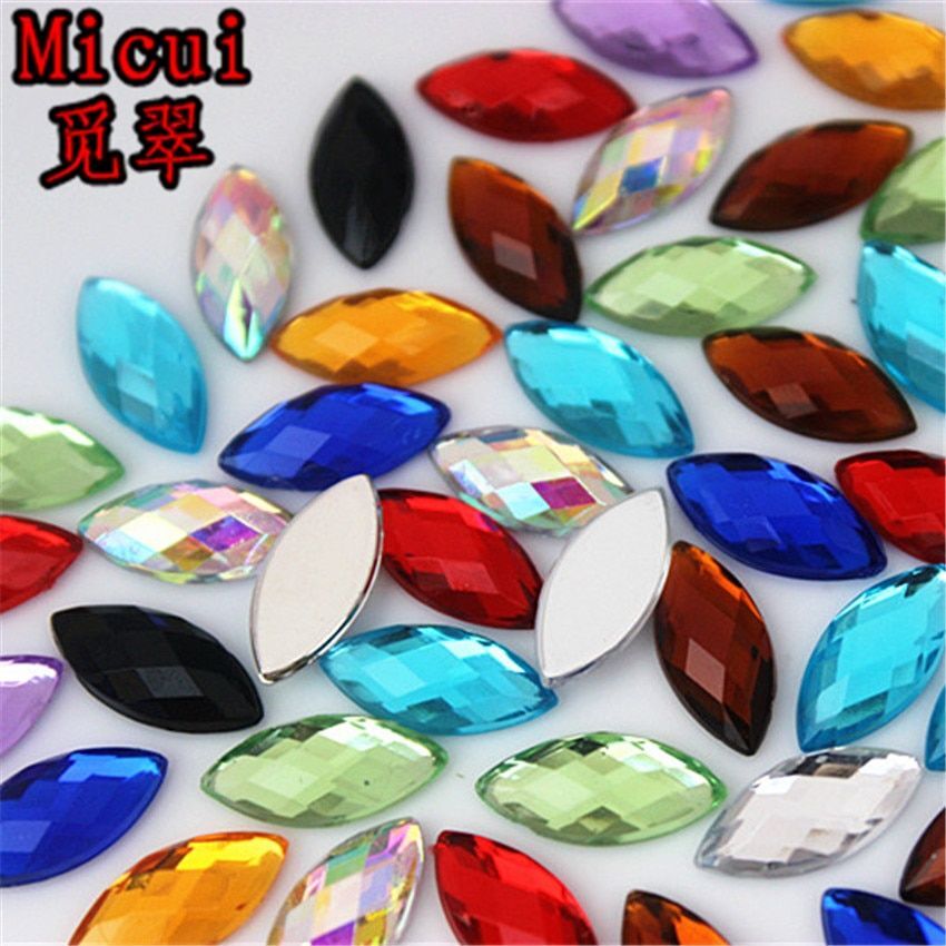 Mixed Shape Acrylic Bead 300pcs Non Hotfix Flatback Gem Beads 3D Nail Art Stones