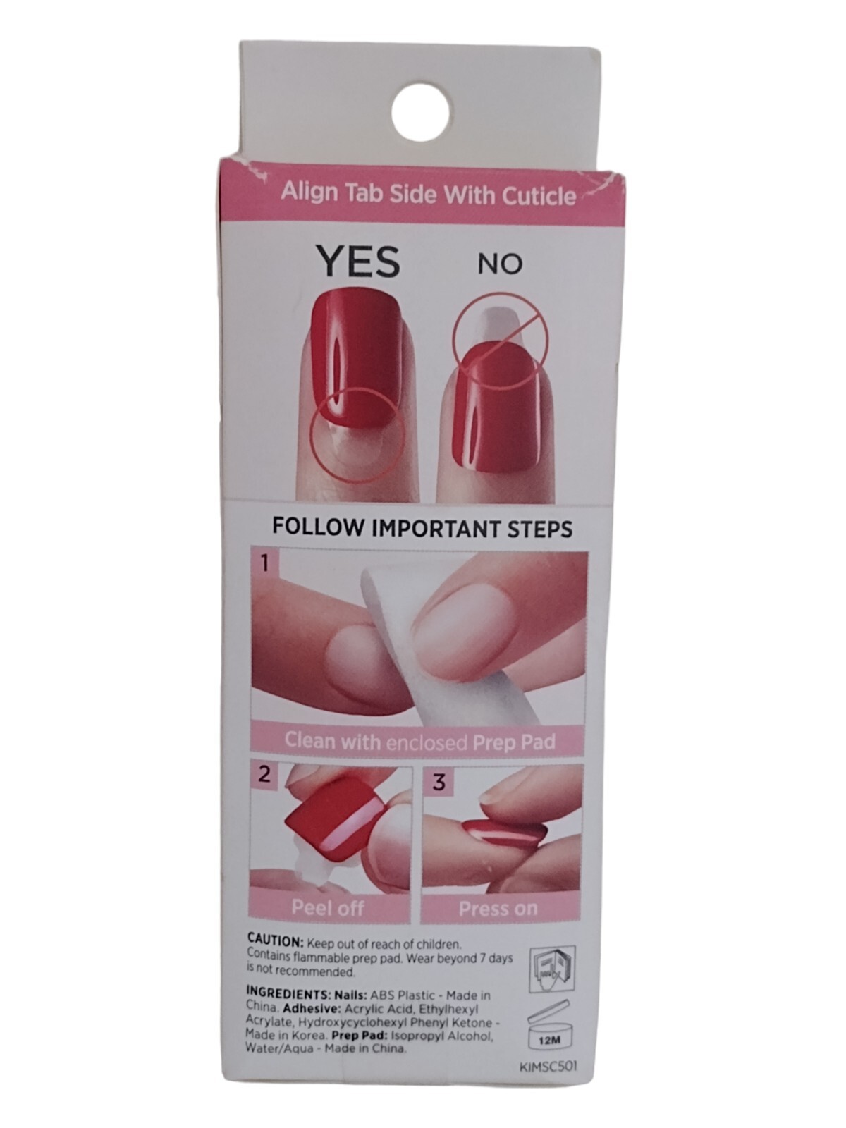 Kiss ImPRESS PEEL & PRESS ON NO GLUE MANI MANICURE 30 Short Nails BARE FRENCH