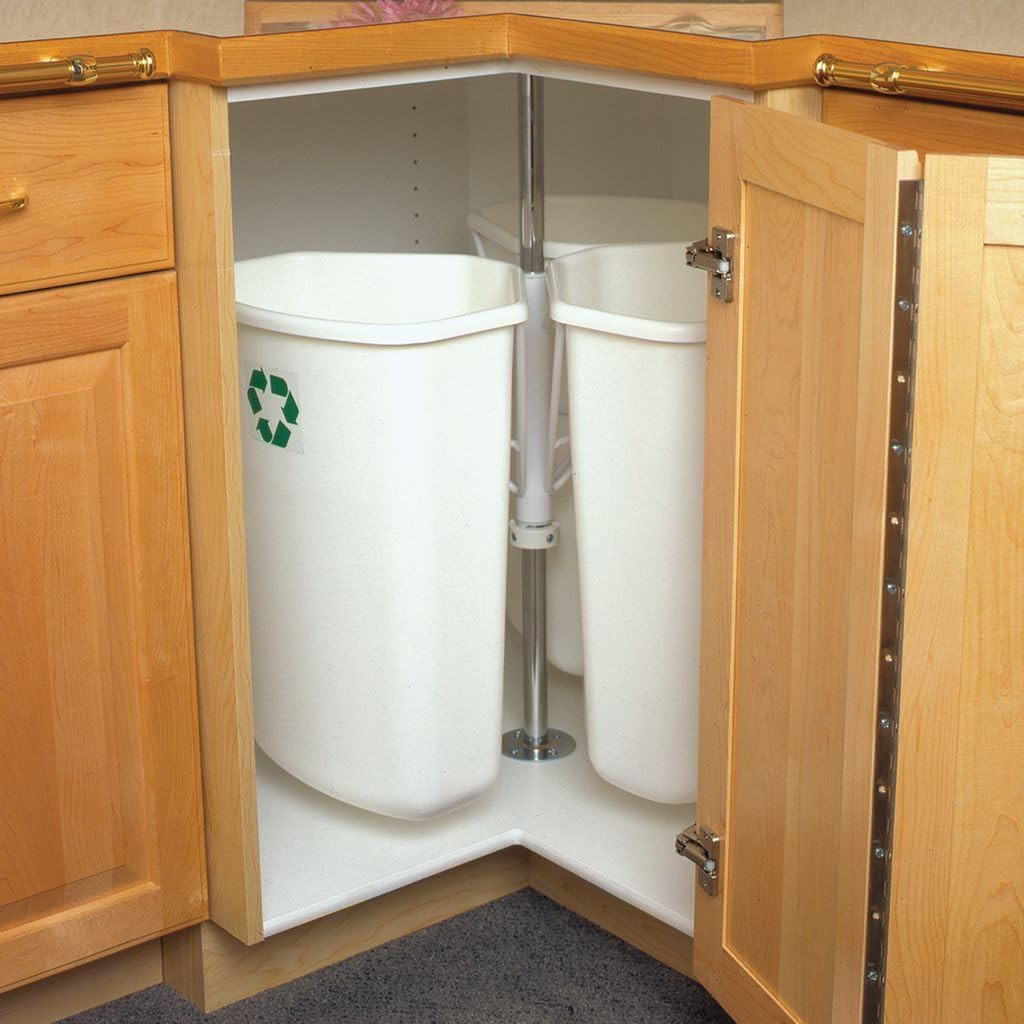 RRC28K-W Revolving Recyling Center with Three Removable 32 Quart Bins