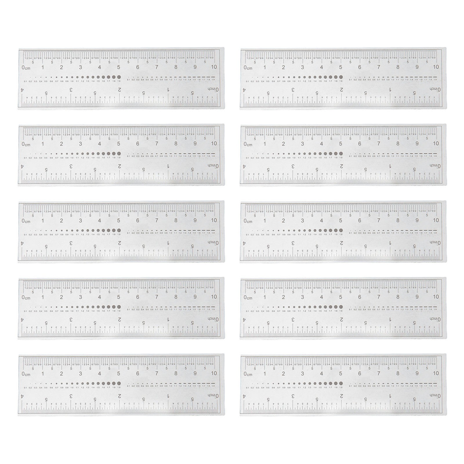 PVC 10PCS Fake Nails Measuring Ruler Transparent Art