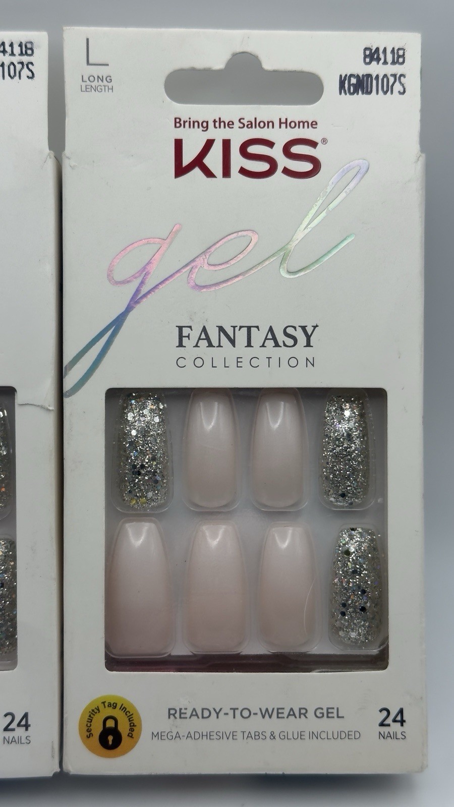 KISS – LOT of 2 – GEL Fantasy Collection NAILS w/Tabs & Glue – 84118 LONG LENGTH