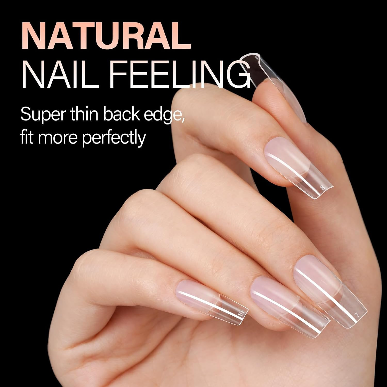 Medium Square Nails Tips 504PCS Full Cover Nail Extensions | Clear, Full Cover,