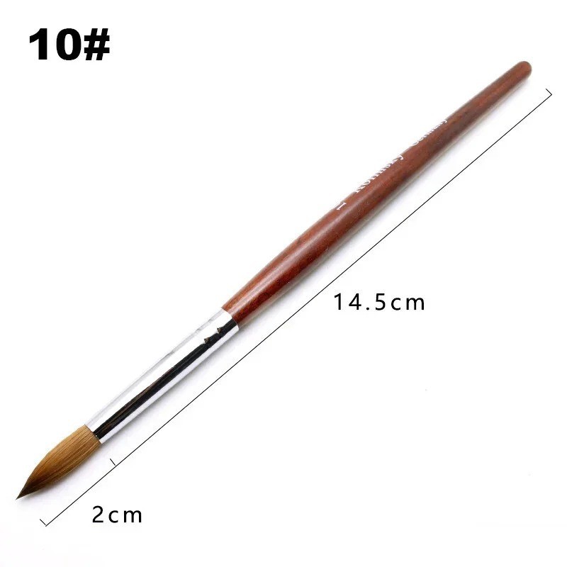 Acrylic Nail Brush Kolinsky Sable Hair Liquid Powder Crystal Pink Metal Handle