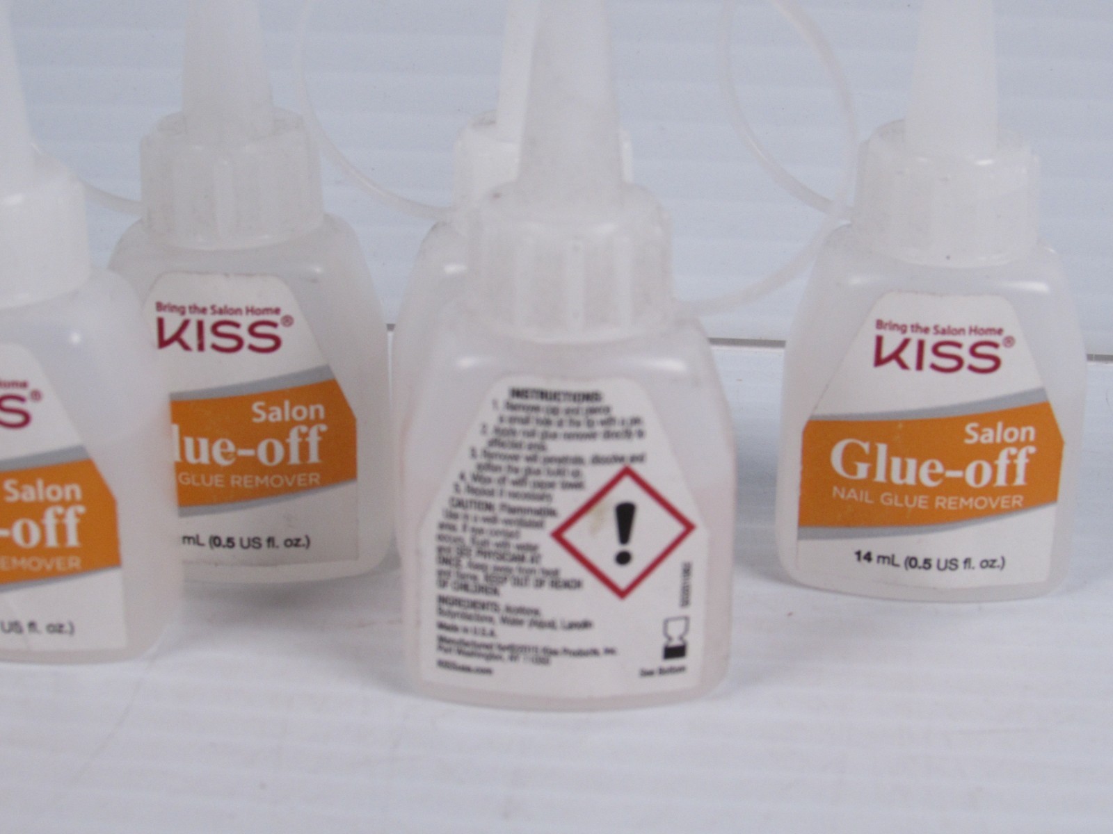 6X KISS Glue Off False Nail Remover SLIM CHISEL TIP LOT OF SIX BOTTLES