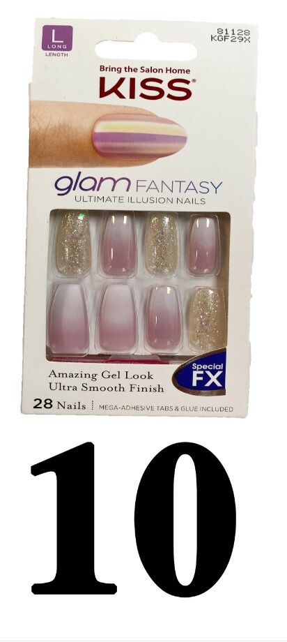 Kiss Salon Glam Fantasy Nails Special FX 28 Illusion Press On Nails Medium, Long