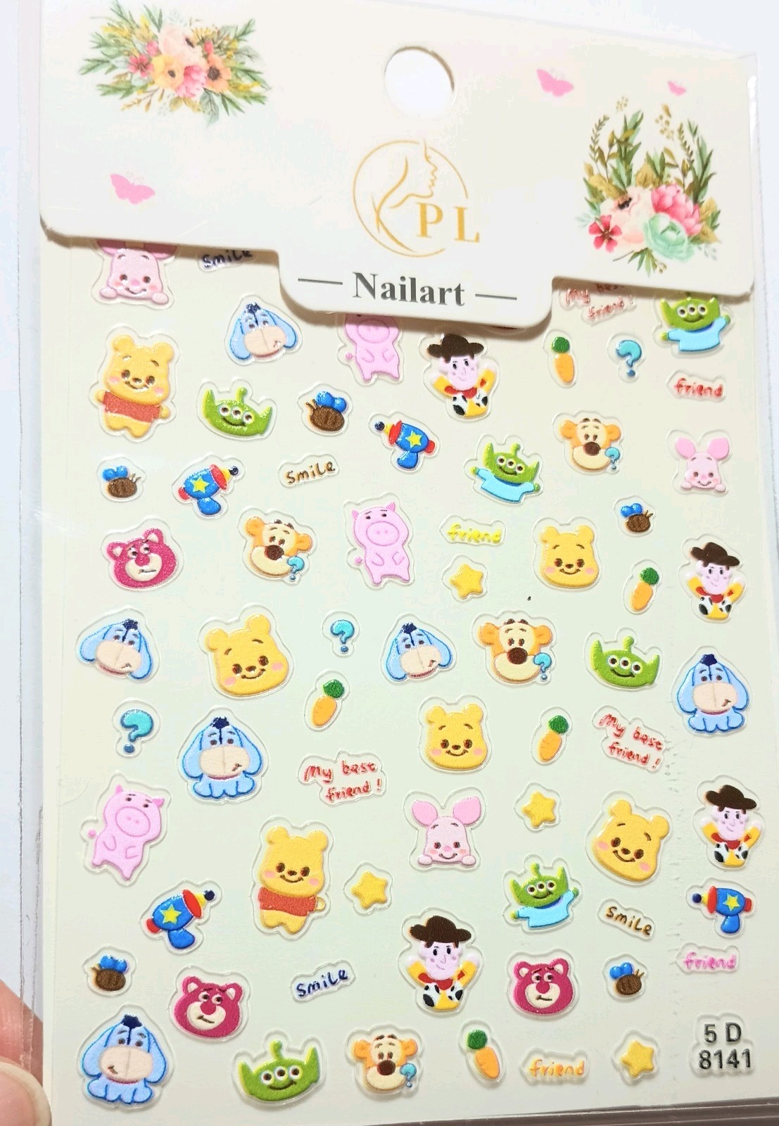5D Embossed Art Nails Face Phone Stickers Women Girls Nail Art Decoration DIY