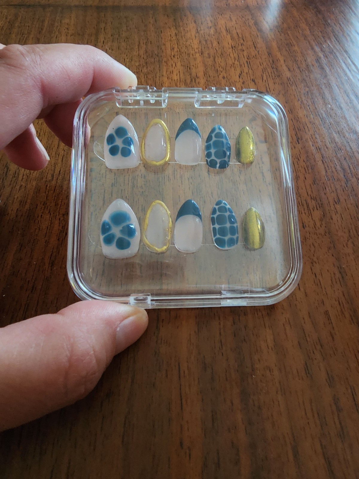 Custom Gel Press On Nails | 10 piece set with Kit | U Pick Shape & Size