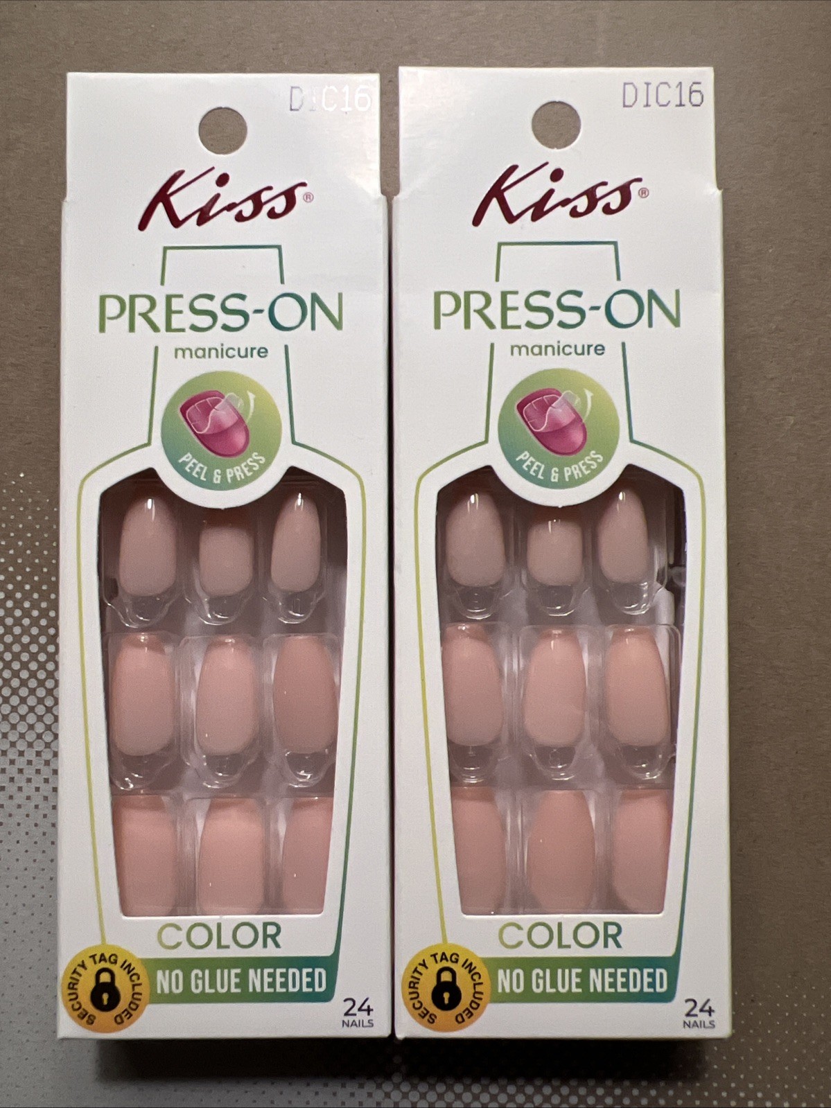 2pk~ Kiss Press-On Manicure Nails “Colorplay”~Medium~ Pink~24 Per Pack~