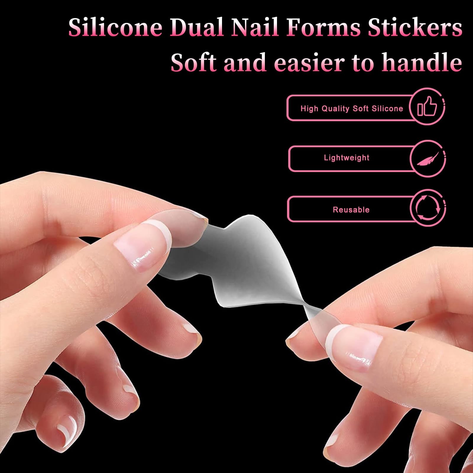 288PCS Nail Dual Forms for French Nails, Dual Nail Forms Molds Acrylic Nail Tips