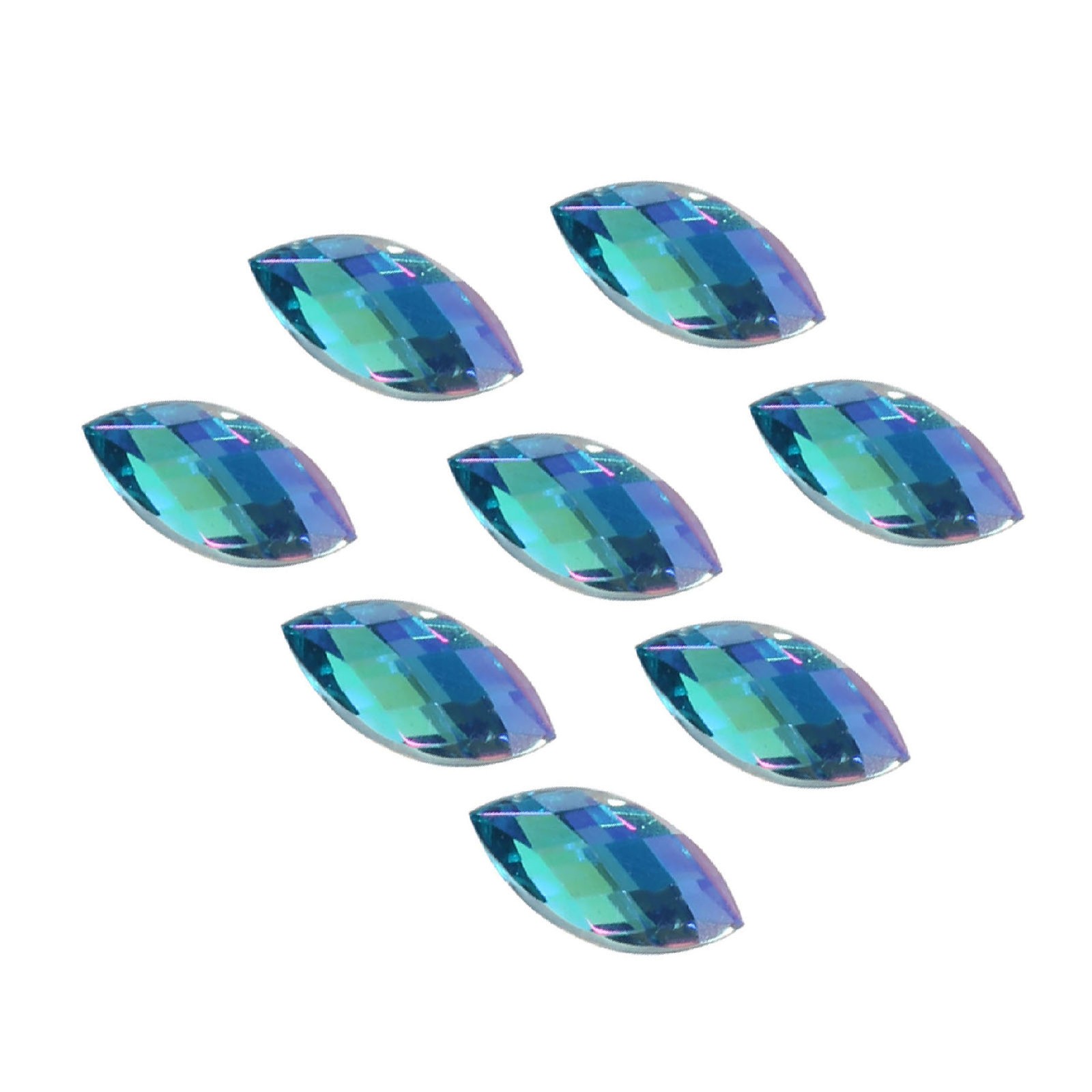 ¦Colorful Horse Eye Shape Acrylic Rhinestones Flat Back Art Accessories(Light