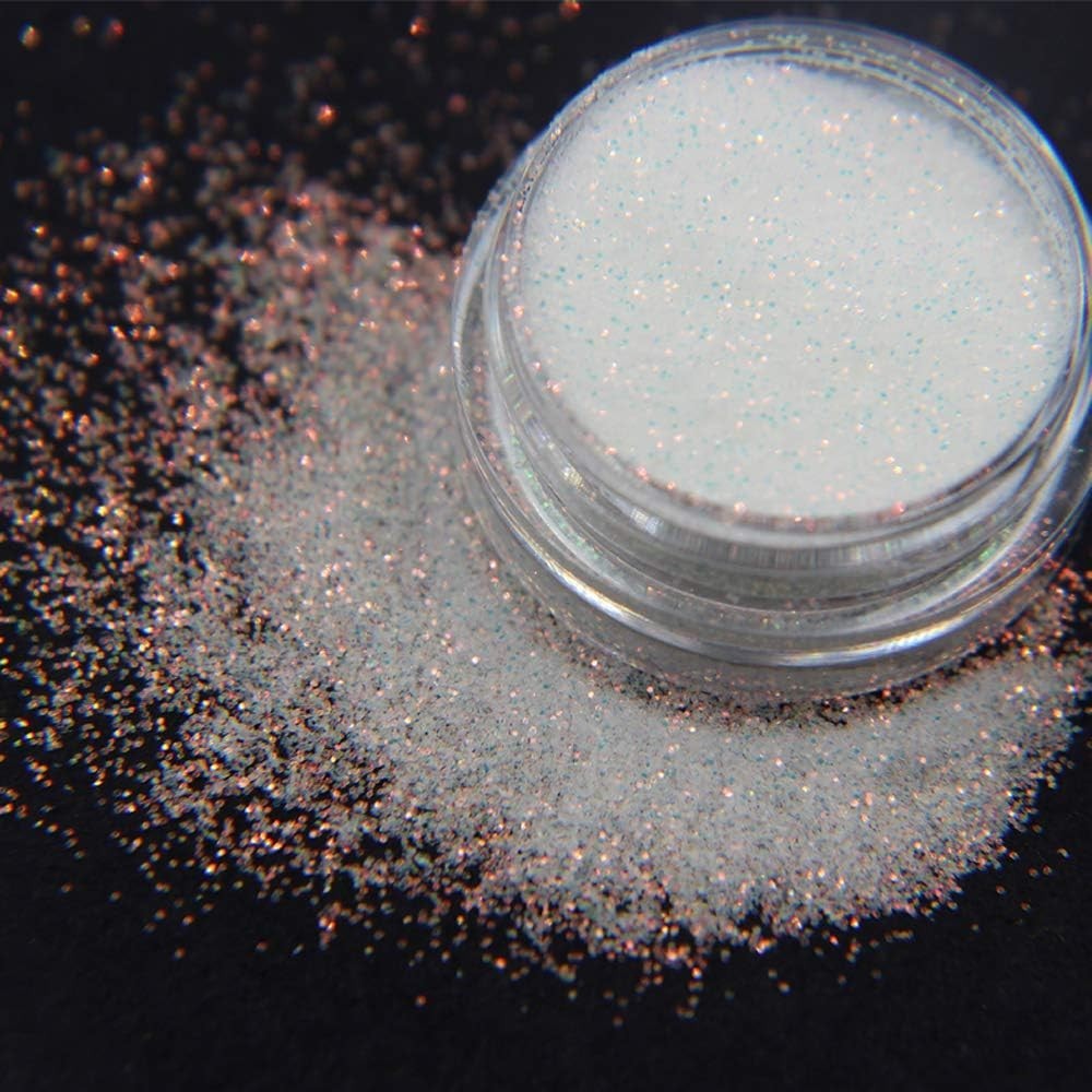 10g 0.2mm Shimmer White Rainbow Nail Glitter Holographic Shining Sugar Nail G…