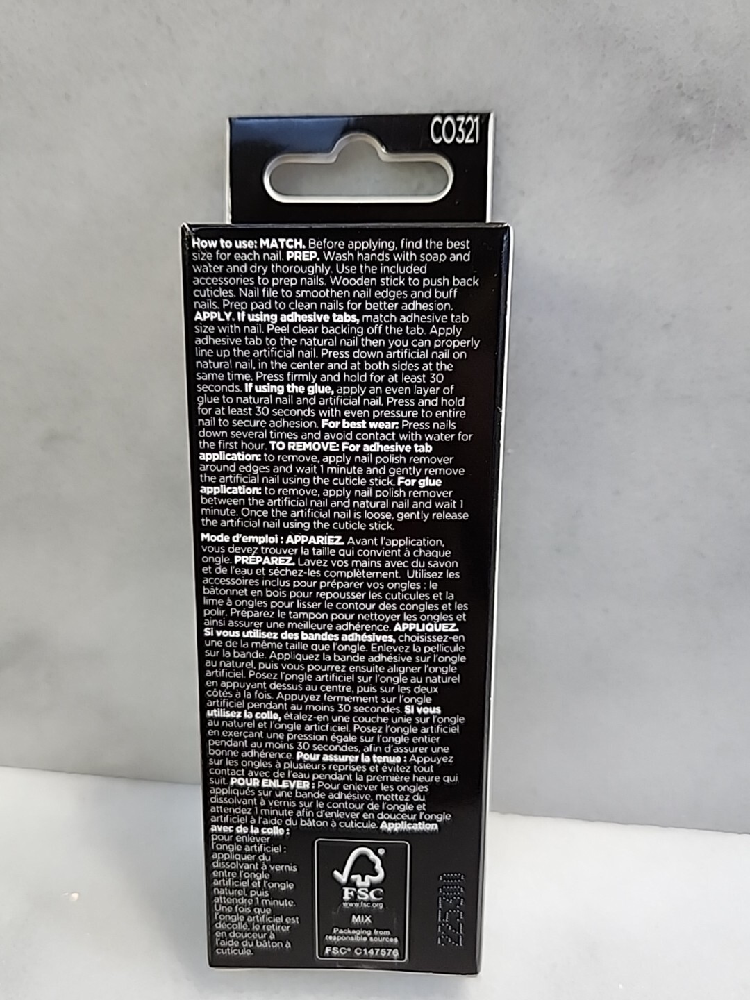 1 Sally Hansen Salon Effects Perfect Manicure 24 Coffin Nails CO321 Onyx-pected