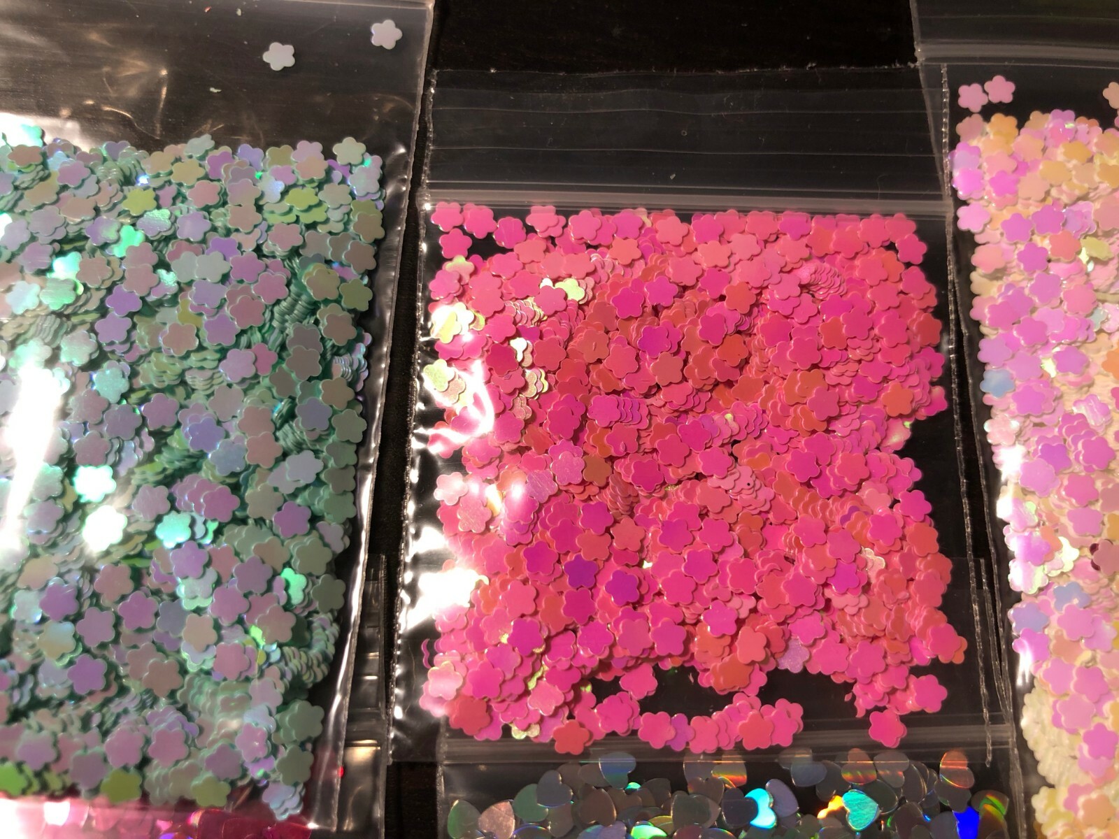 Solvent Resistant Flower/ leaf shape Glitter U Choose Color Nail Art Face Crafts