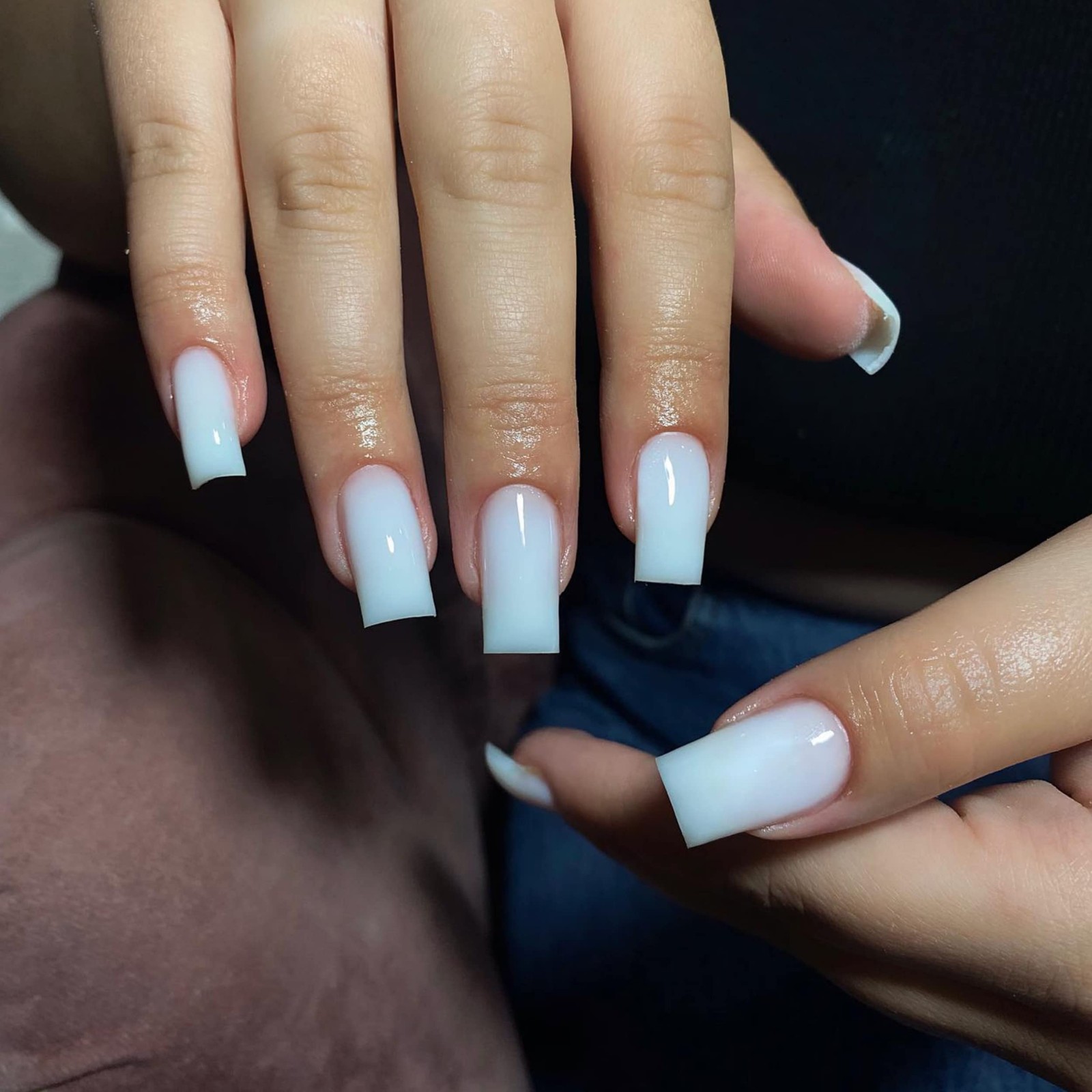 White Press On Nails Medium Long Square, Xcreando 24, glossy white