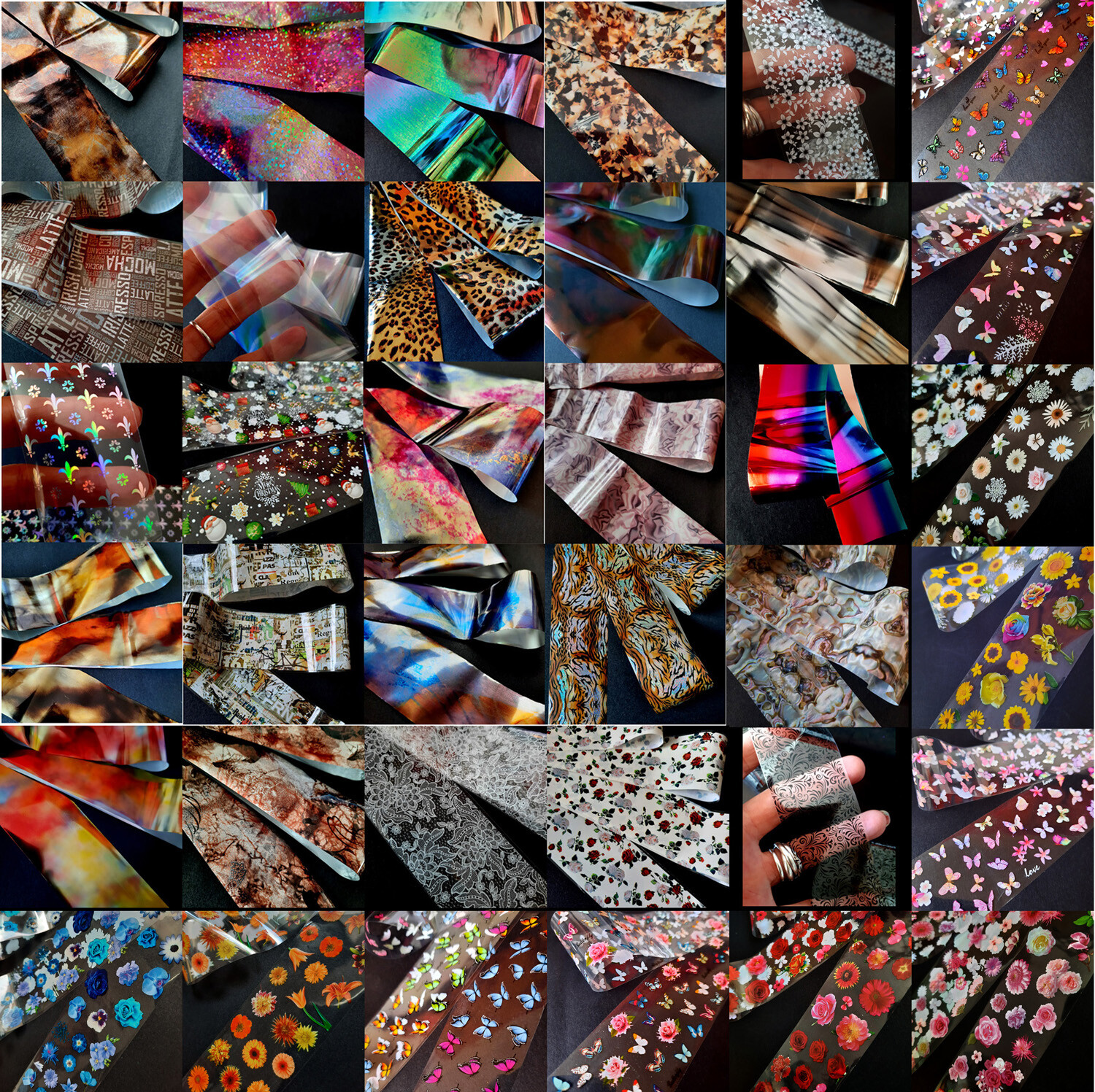 Transfer Foil Nail Art, Nail Foil, Animal Holo Flowers Lace Xmas Butterfly, UK