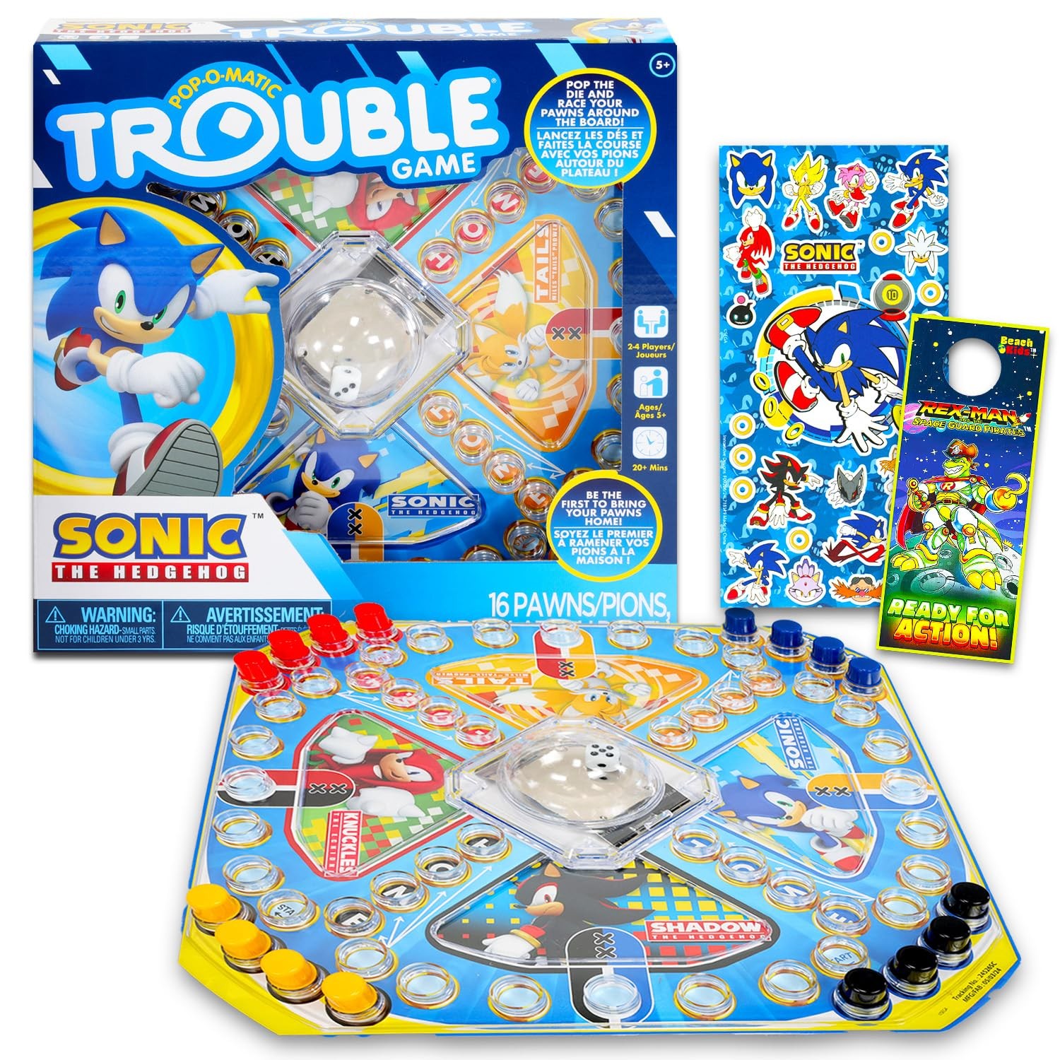 Sonic the Hedgehog Pop Up Board Game for Birthday Party, Multicolor