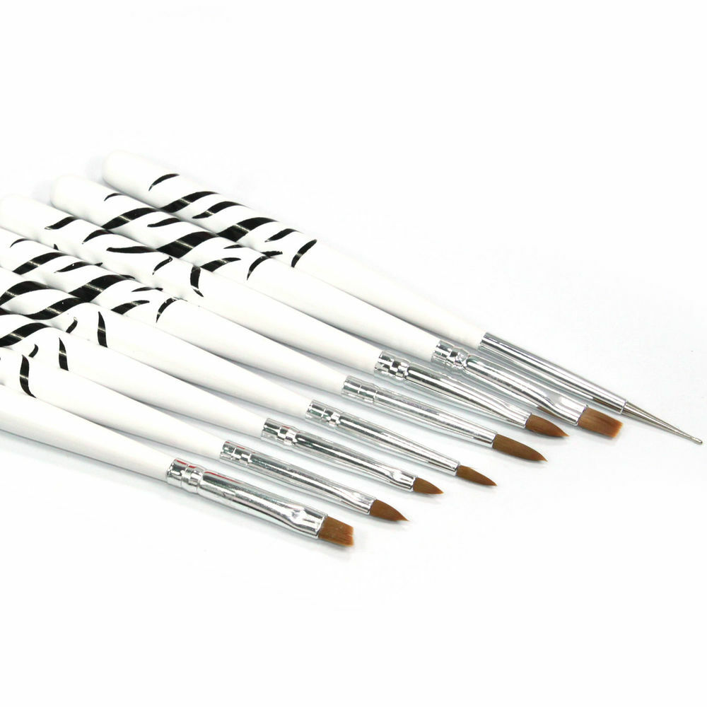 1Set/8Pcs UV Gel Nail Art Brush Polish Painting Pen Brush For Manicure