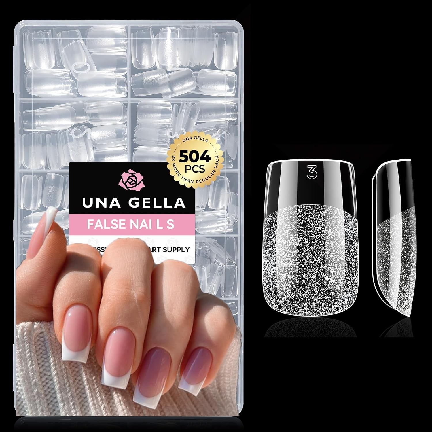 Short Square Gel Nail Tips, 504PCS Full Coverage – Perfect for Home Salons
