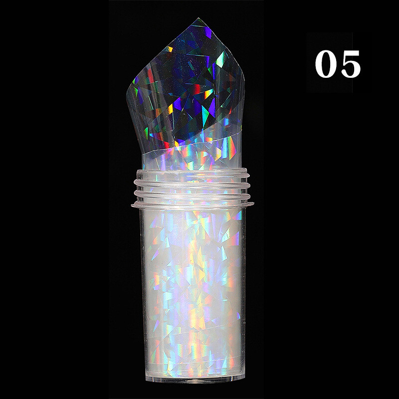 1 Rolls Holographic Nail Foil Punk Geometric Nail Art Transfer Stickers Glitter