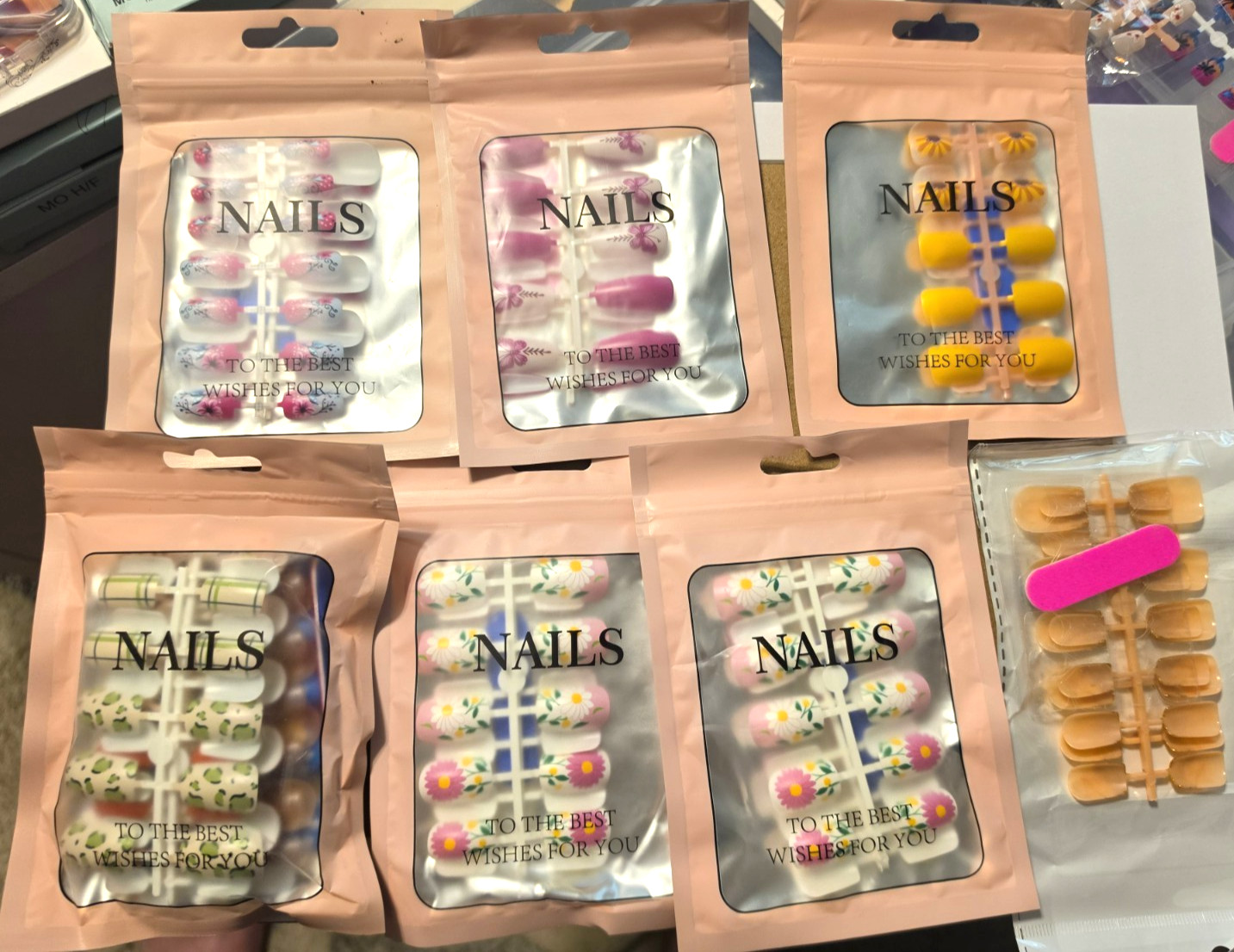 artificial nails bundle 1 with 7 sets some with multiple sets in package