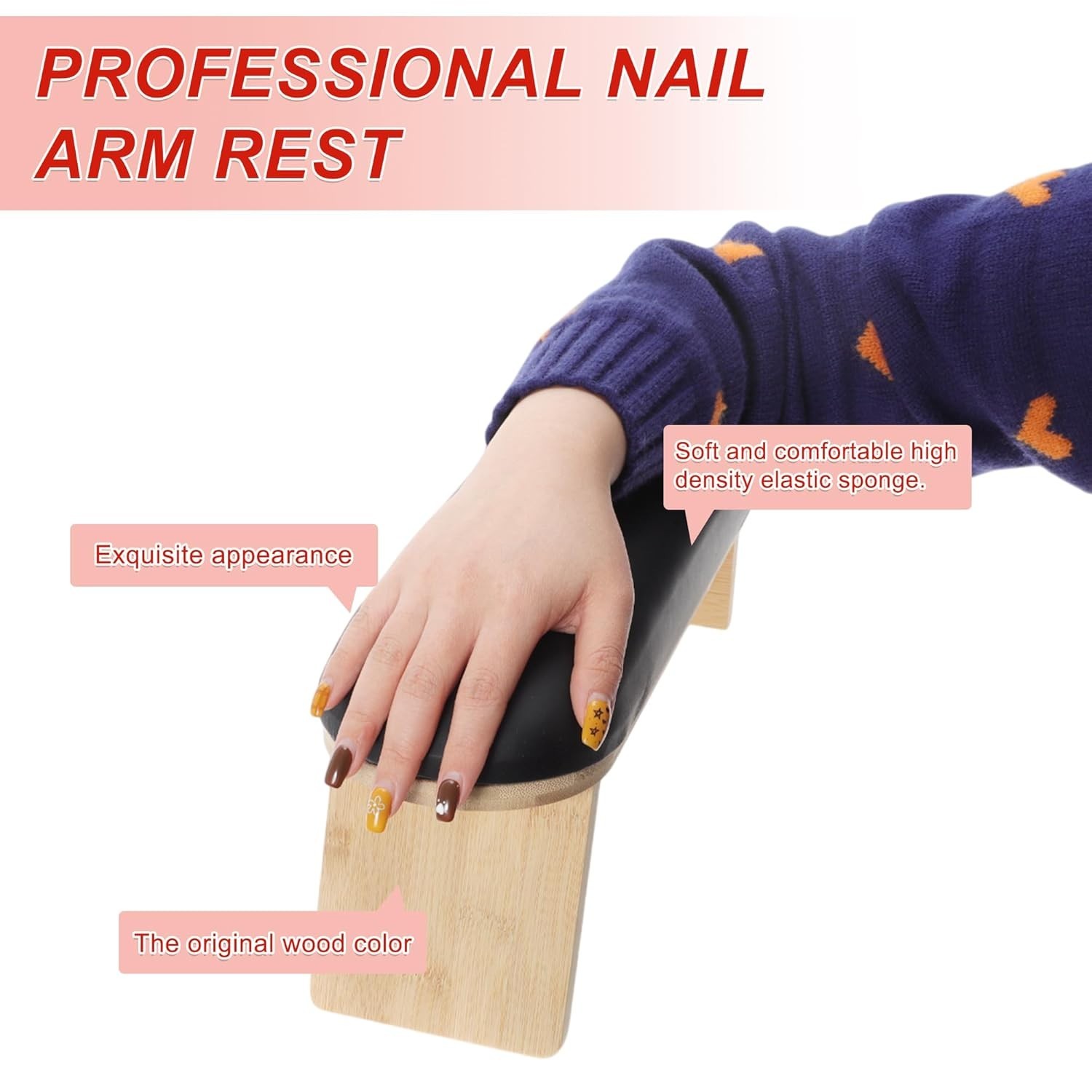 Angled One Arm Rest for Nail Tech Folding Legs Compact Spa Manicure Stand