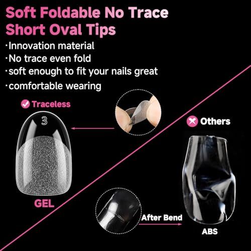 Short Oval Gel x Nail Tips, 312Pcs Pre-shaped Half Matte Short B0 – Short Oval