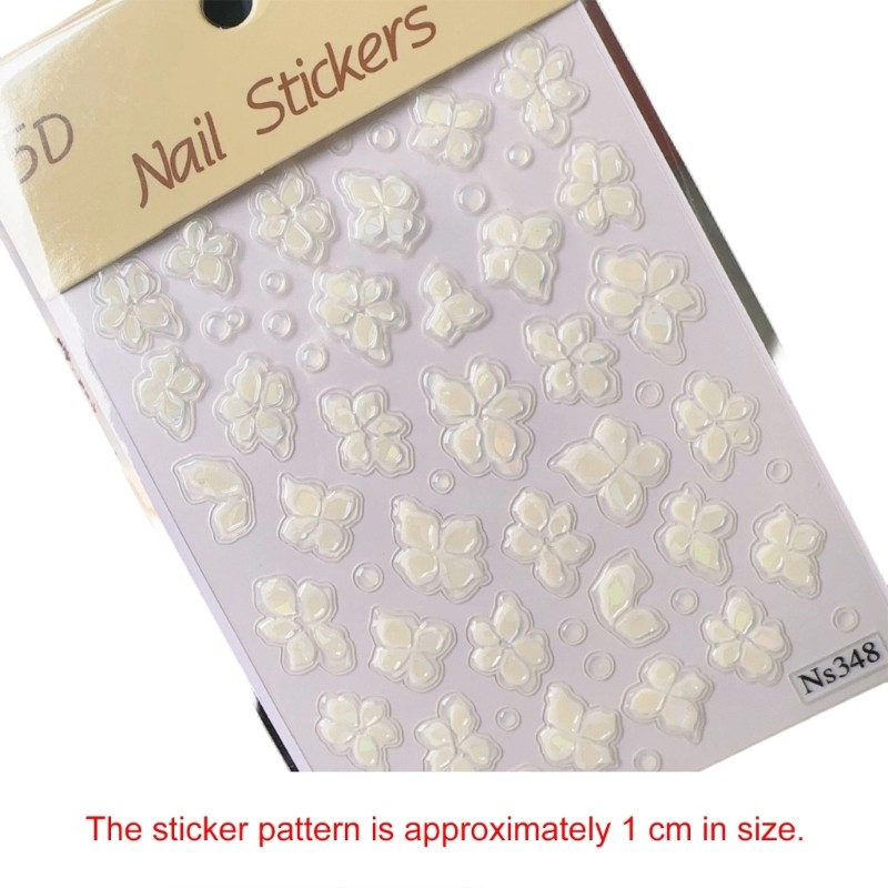 Chic 5D Floral Nail Stickers With Shell Glow Finish Quick And Easy To Use