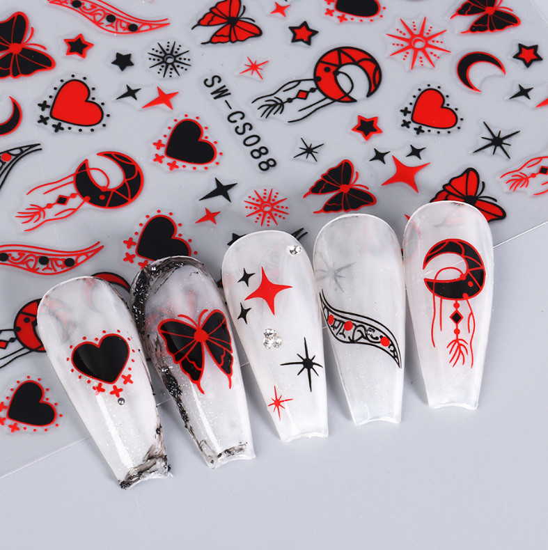 Nail Art Decoration Rose Flower Butterfly Nail Decal Self Adhesive stickers NS53