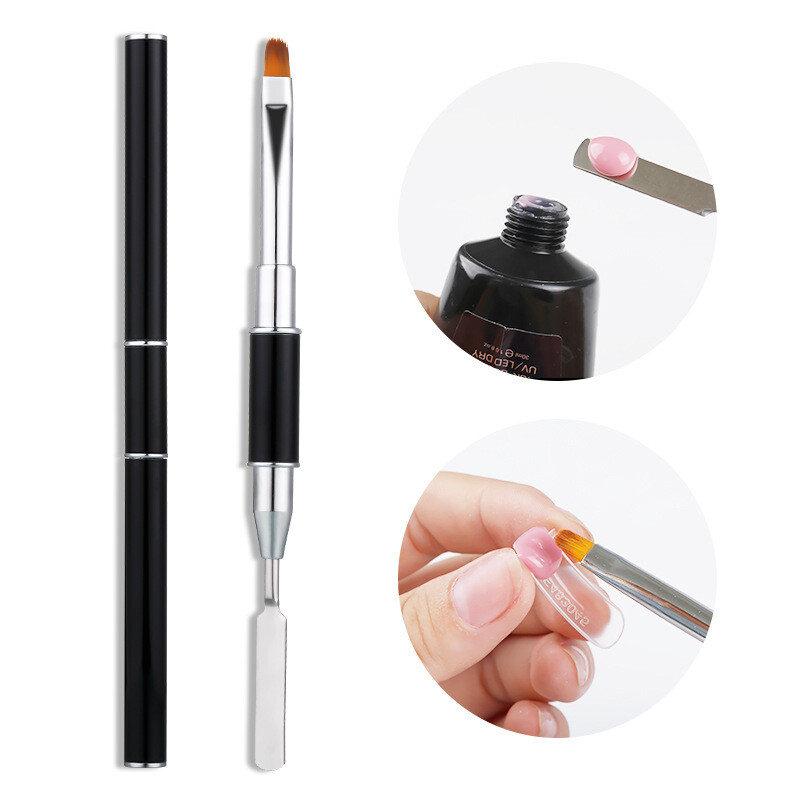 PolyGel Nail Brush with Spatula for Nail Tip Extension Multi-functional Dual end