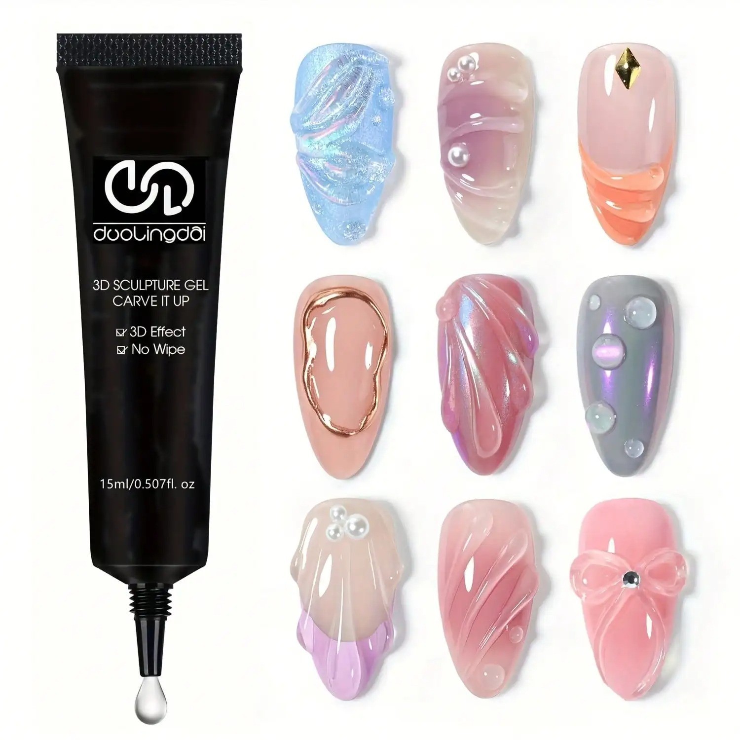 3D Nail Art Gel Clear Sculpting Gel for Nail Art Design DIY 3D Molding Gels for