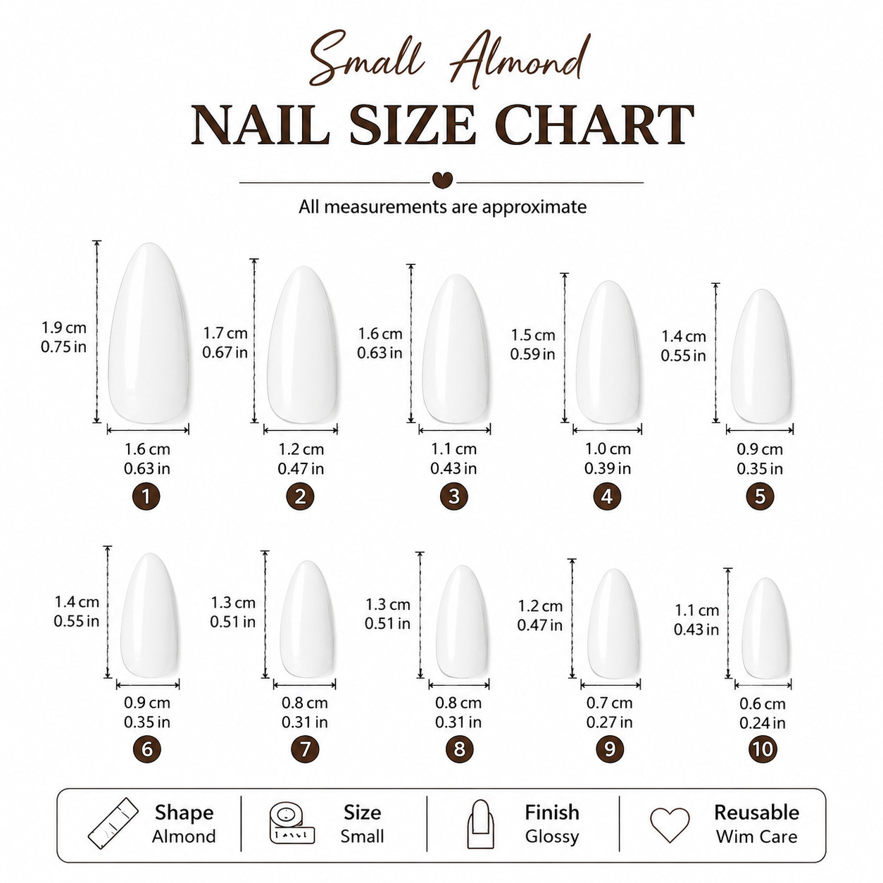 Elegant Dusty Mauve Grey Pearl Glossy Almond Press-On Nails – Small
