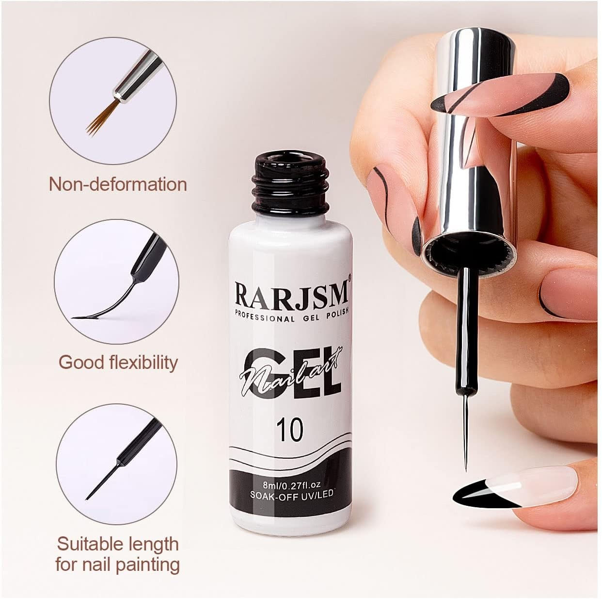 Nail Art l, Liner l Polish, Bla White Nail Design Polish