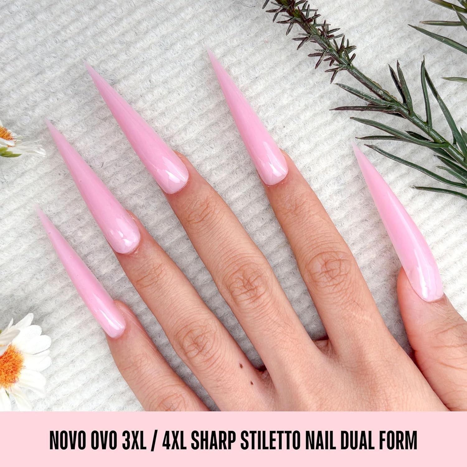 NOVO OVO Stiletto Nail Forms 3XL 4XL Dual Polygel Extension 70 Pcs 14 Sizes