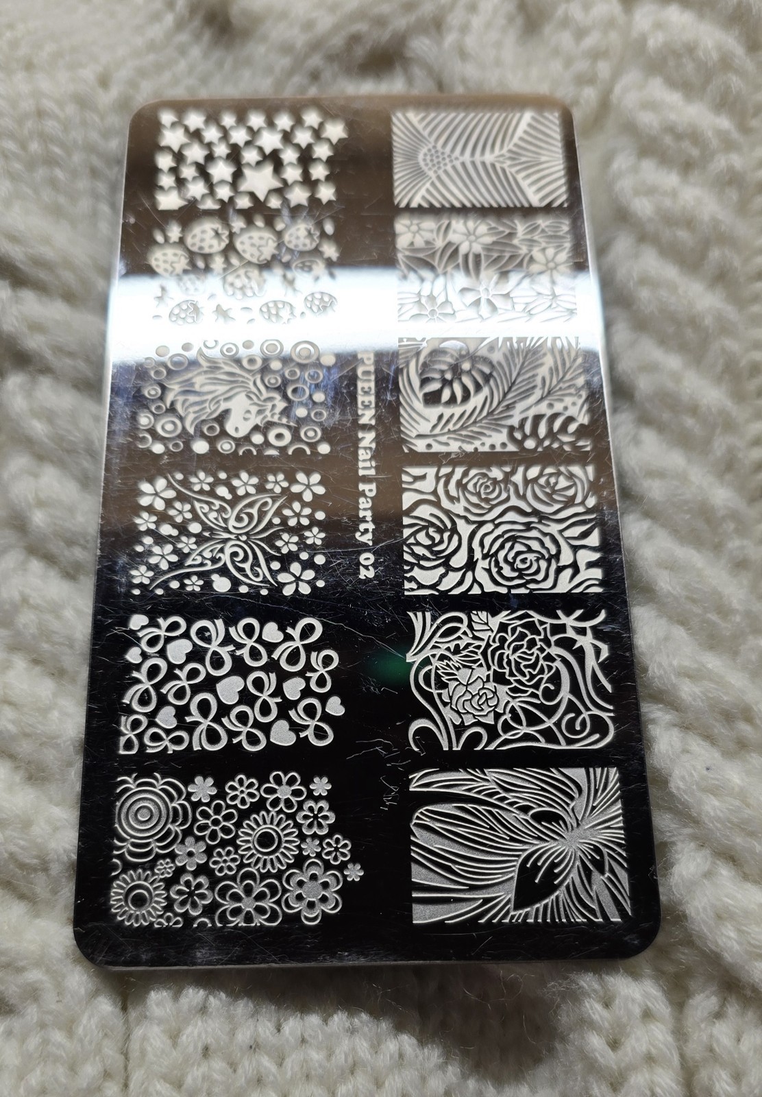 Nail Art Stamp Stamping Plate Pueen Nail Party 02 Pattern Floral Swirl Unicorn
